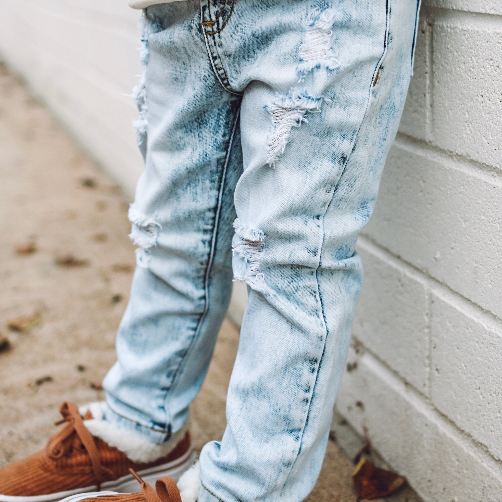 Acid Wash Blue Denim Pants - George Hats