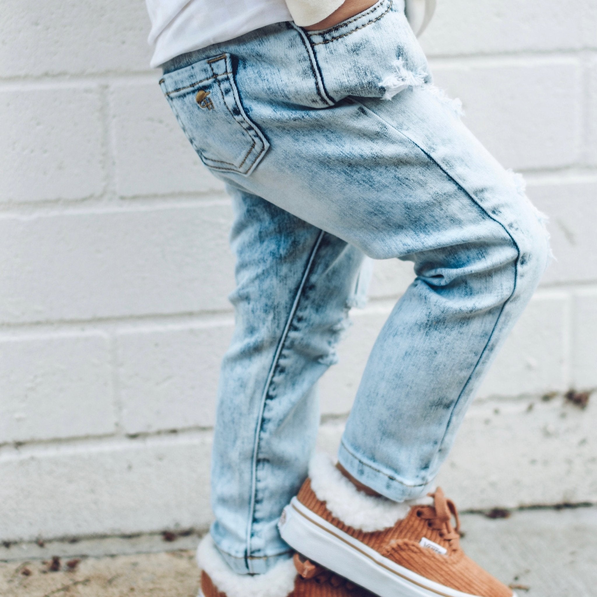 Acid Wash Blue Denim Pants - George Hats