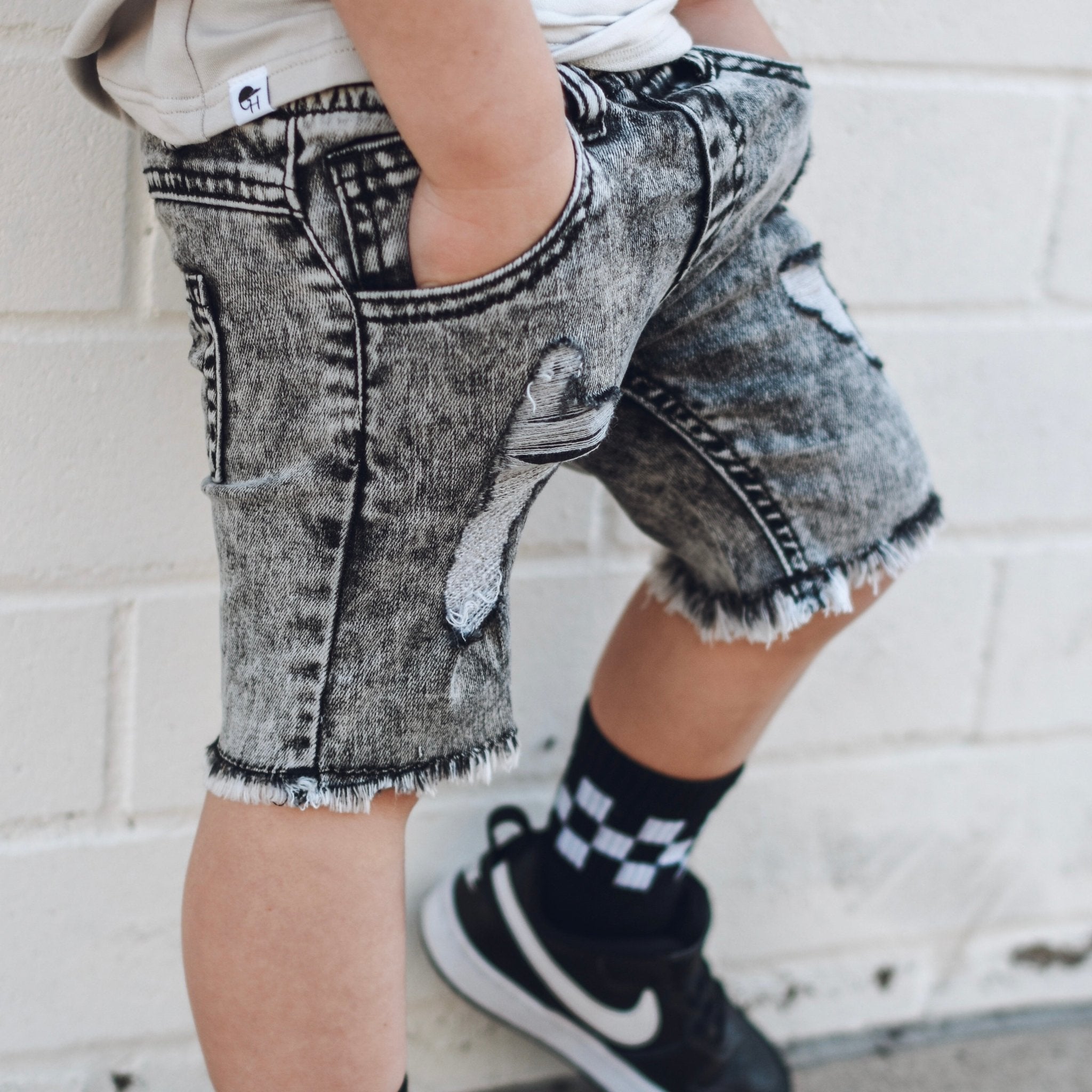 Acid Wash Denim Shorts - George Hats