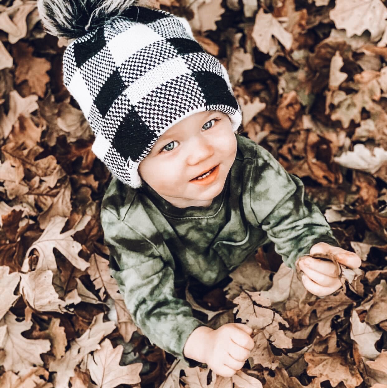 Black and White Plaid Beanie - George Hats