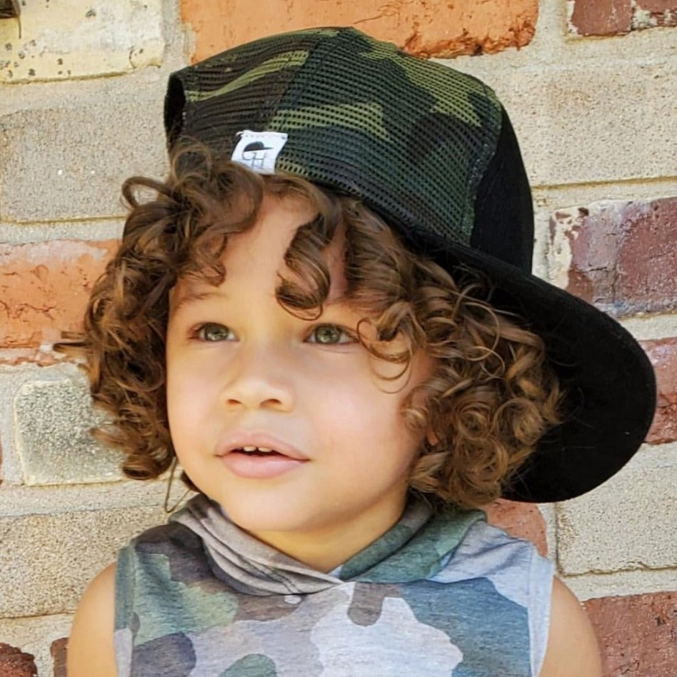 Black Camo Mesh Trucker - George Hats