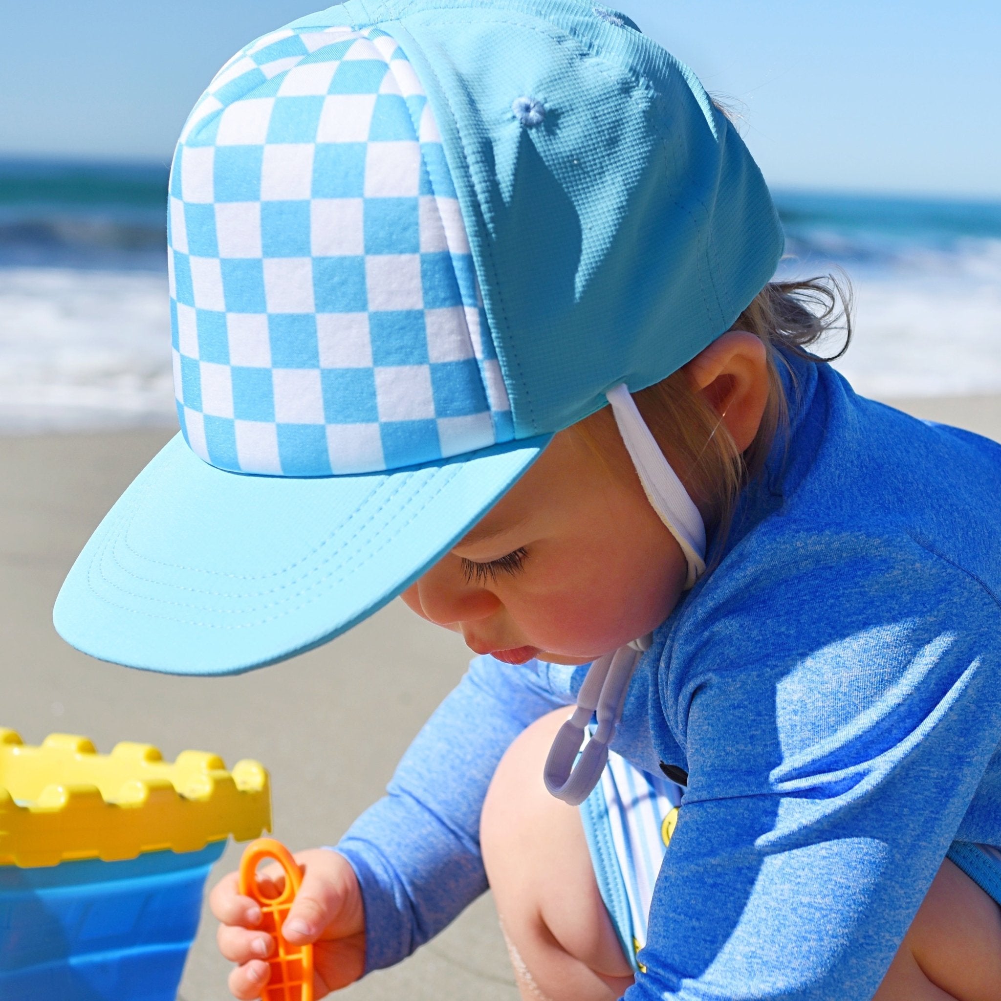 Blue Check Surf Hat - George Hats