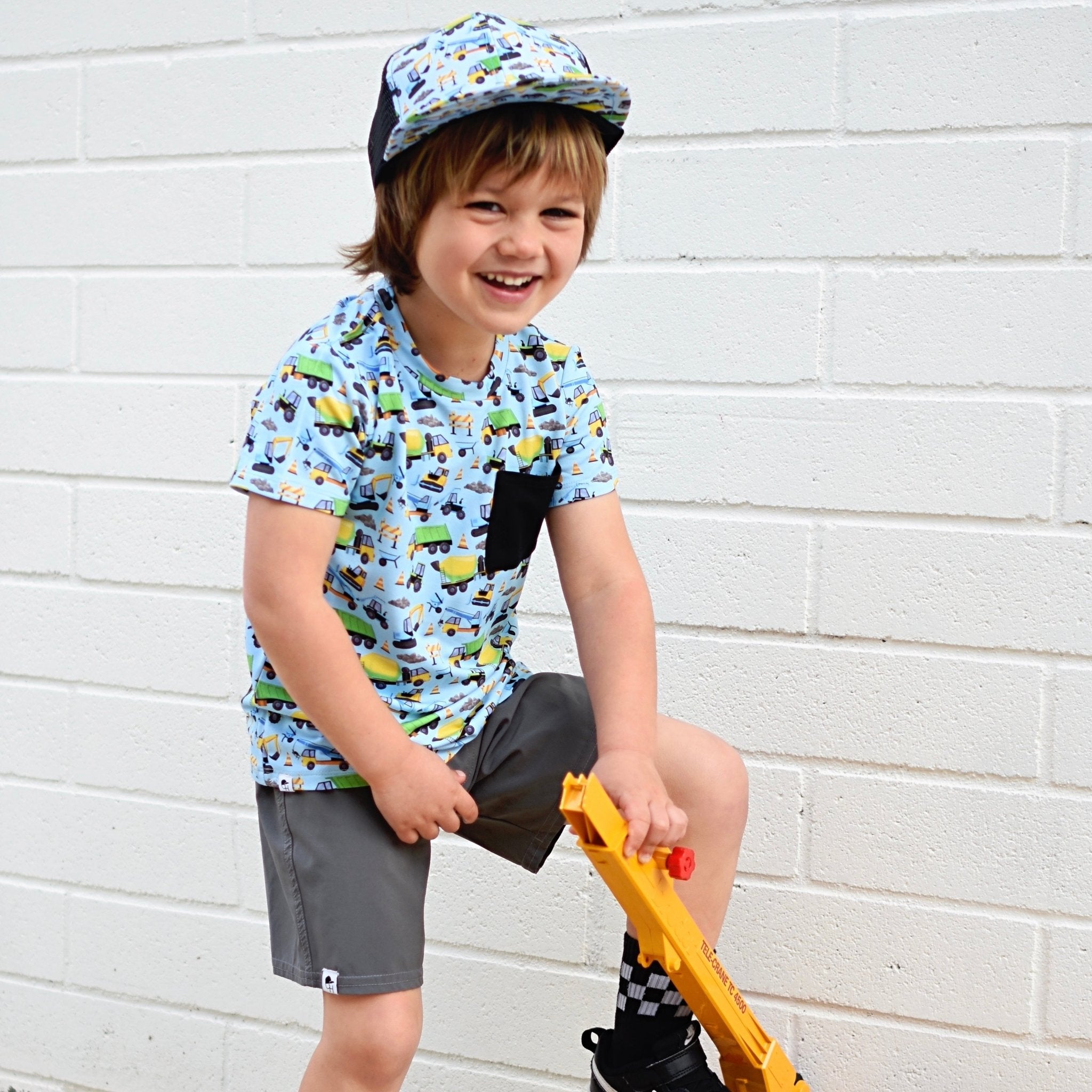 Blue Construction Bamboo Pocket Tee - George Hats