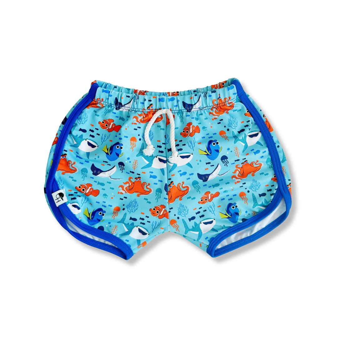 Blue Fish Track Swim Shorts - George Hats