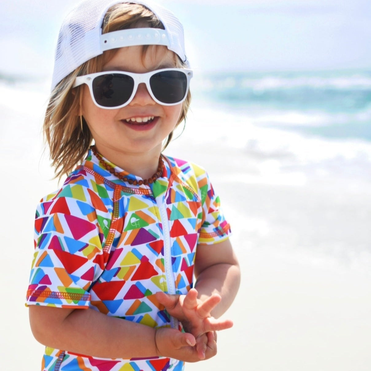 Bright Triangles Sunsuit - George Hats