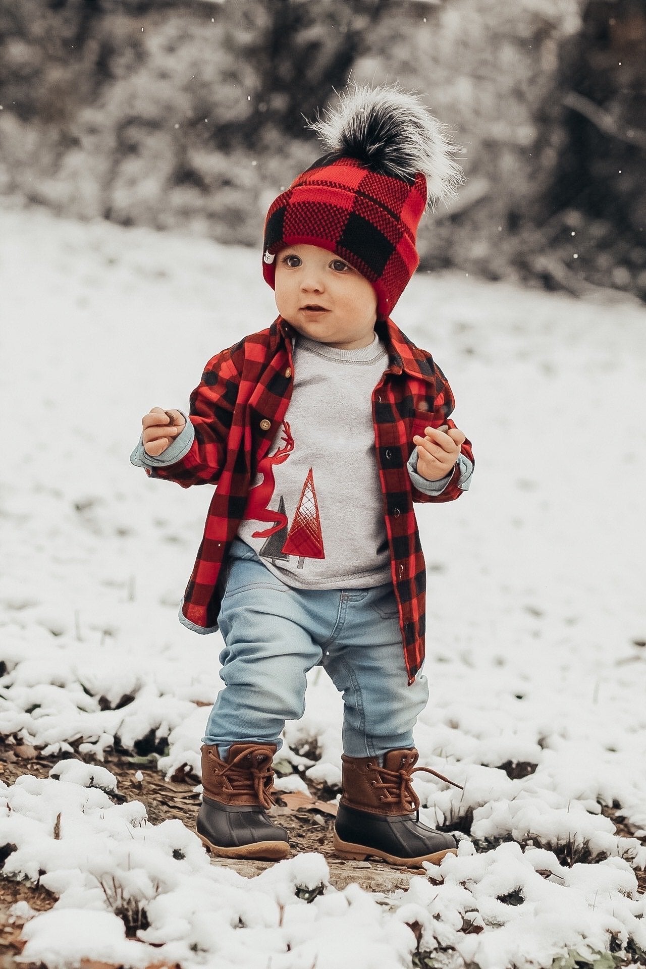 Buffalo Plaid Beanie For Toddlers - George Hats