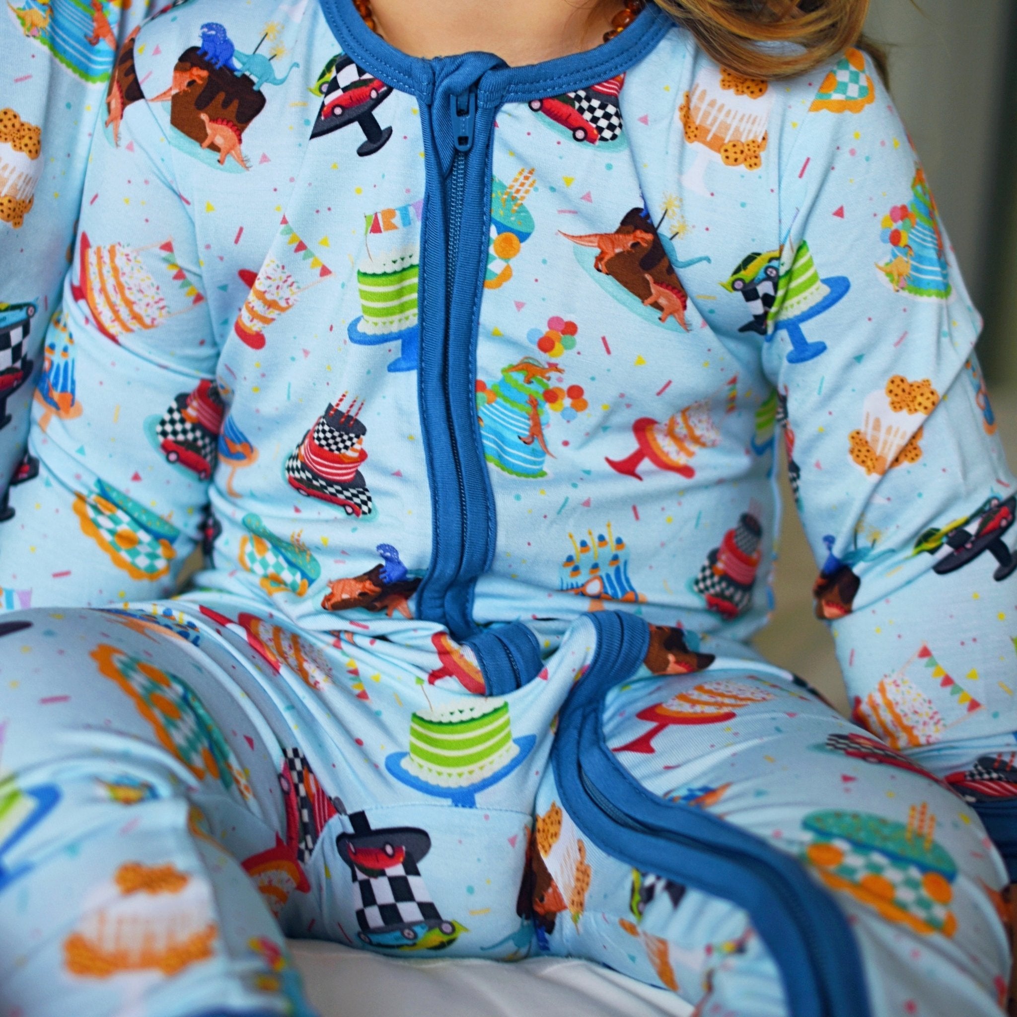 Cakes Zippered One Piece Pajama - George Hats