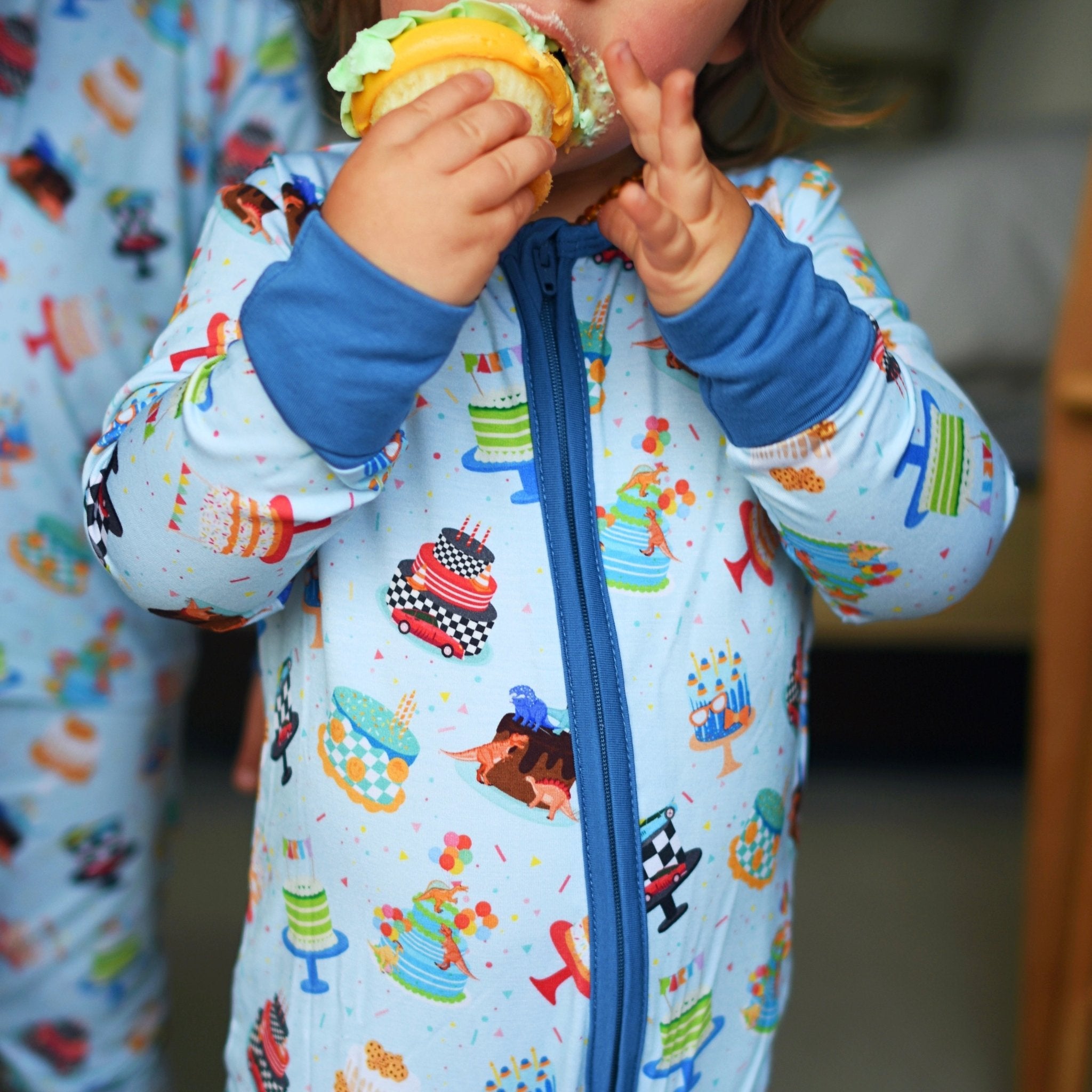 Cakes Zippered One Piece Pajama - George Hats