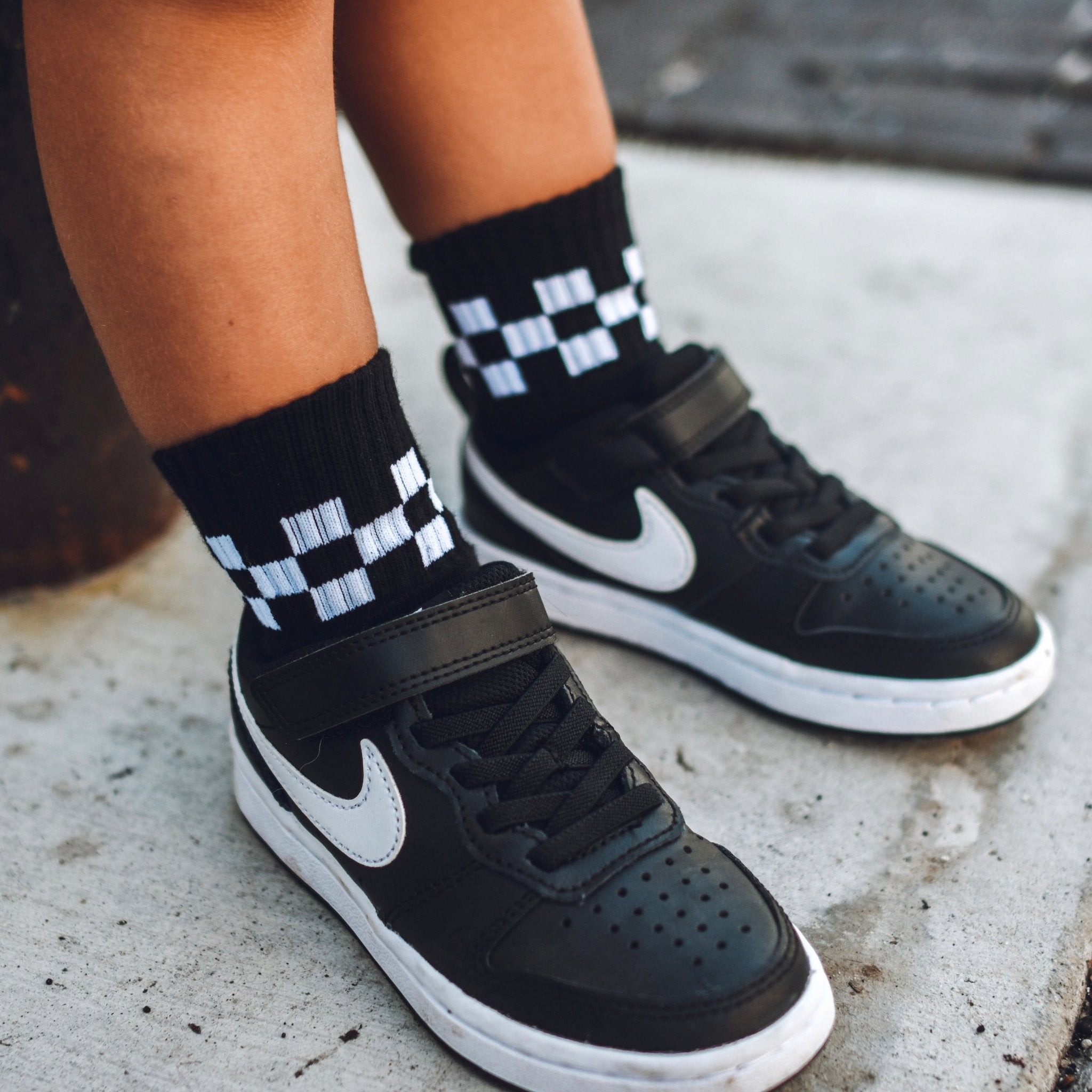 Checkered Crew Socks - George Hats