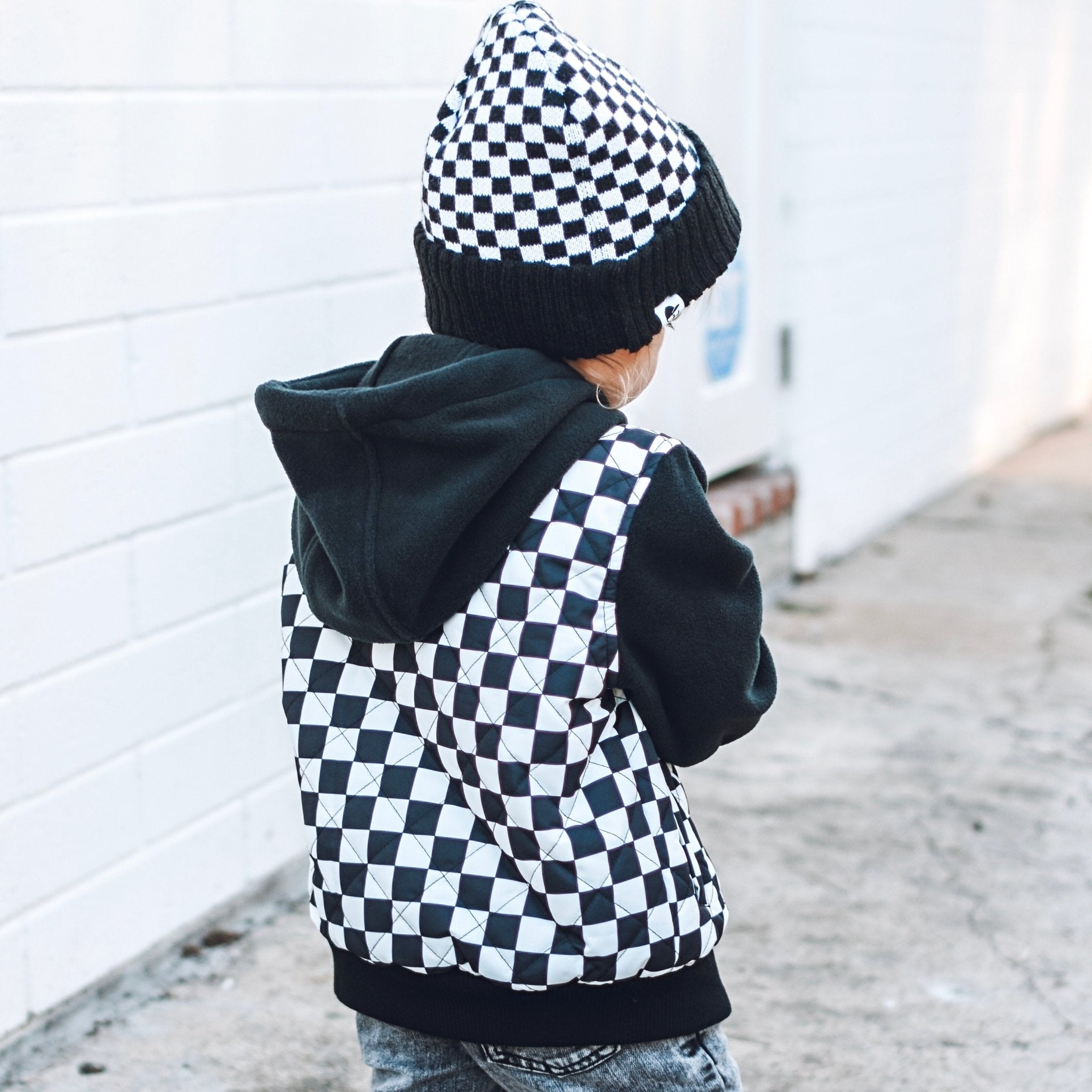 Checkered Fleece Hoodie Jacket - George Hats