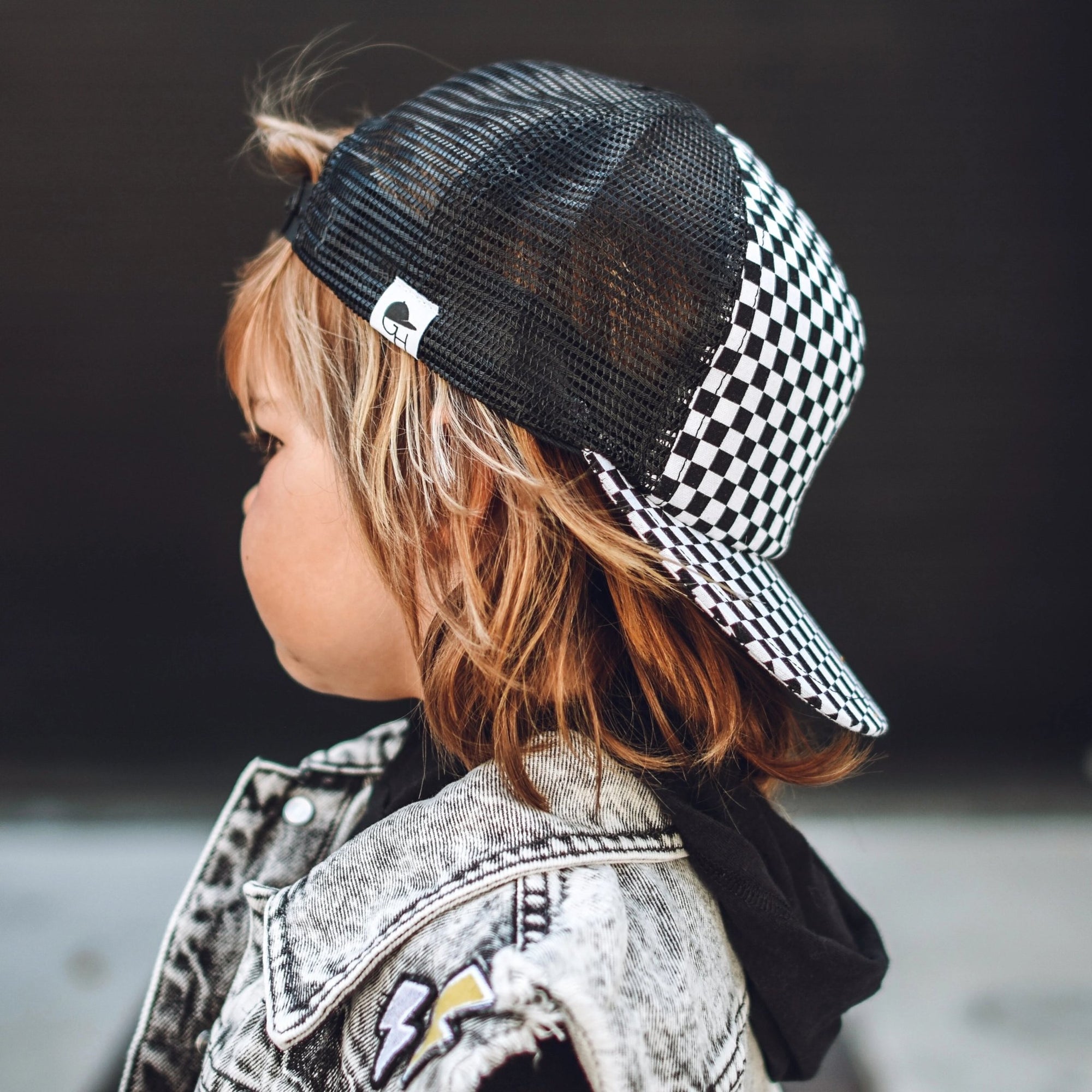 Checkered Trucker Boys Hat Kids Snapback Trucker Hats Hats