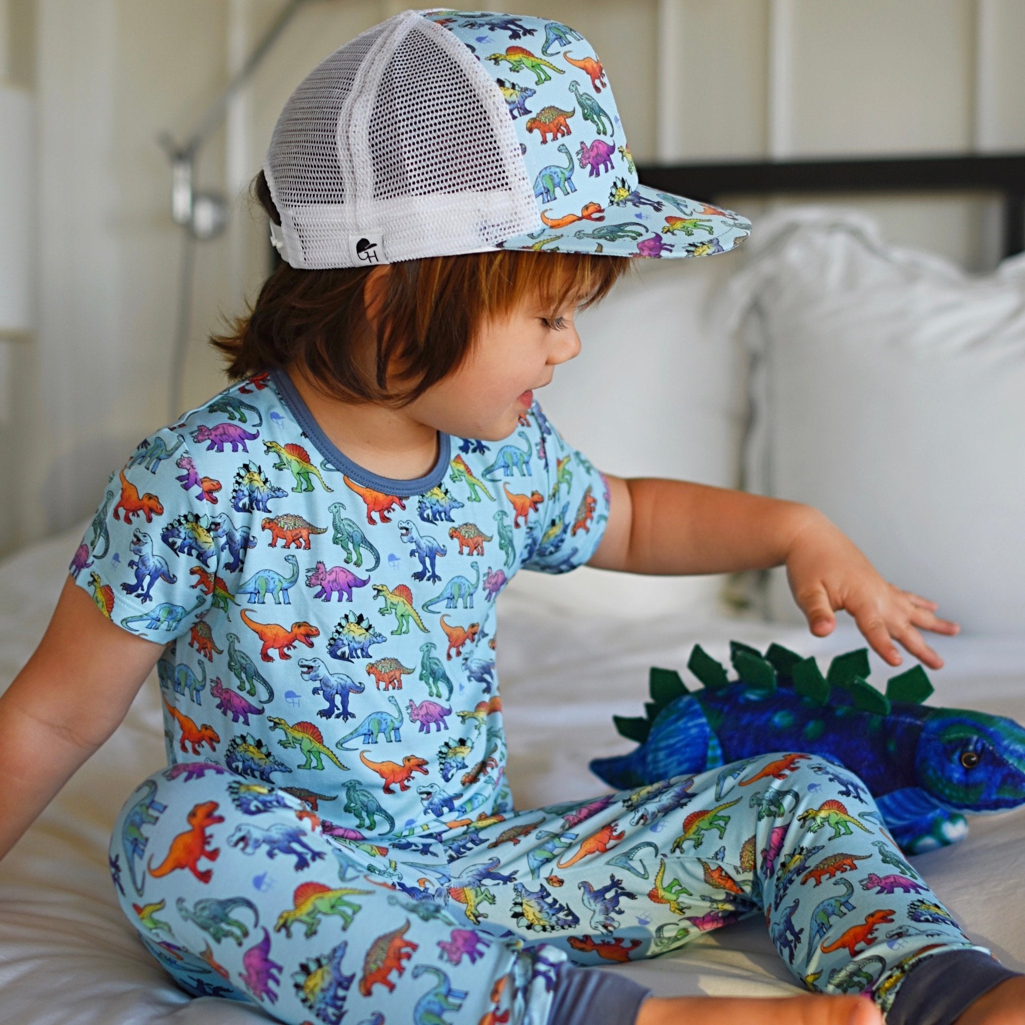Colorful Dino Trucker - George Hats