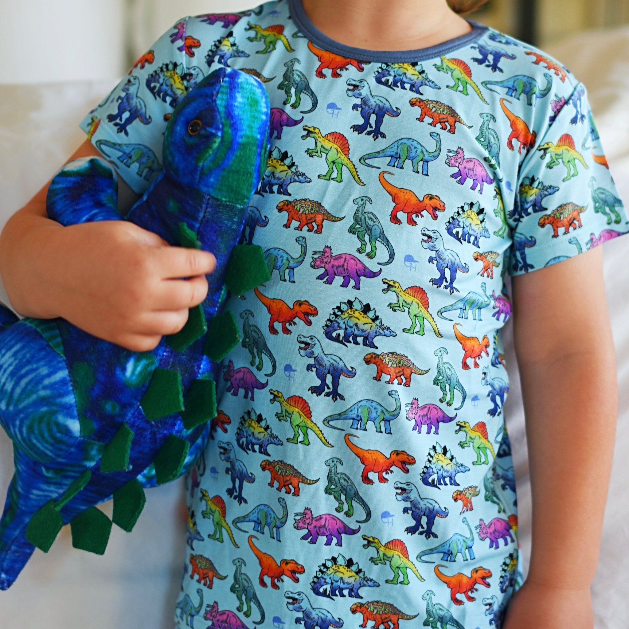 Colorful Dinos Short Sleeve Pajamas - George Hats