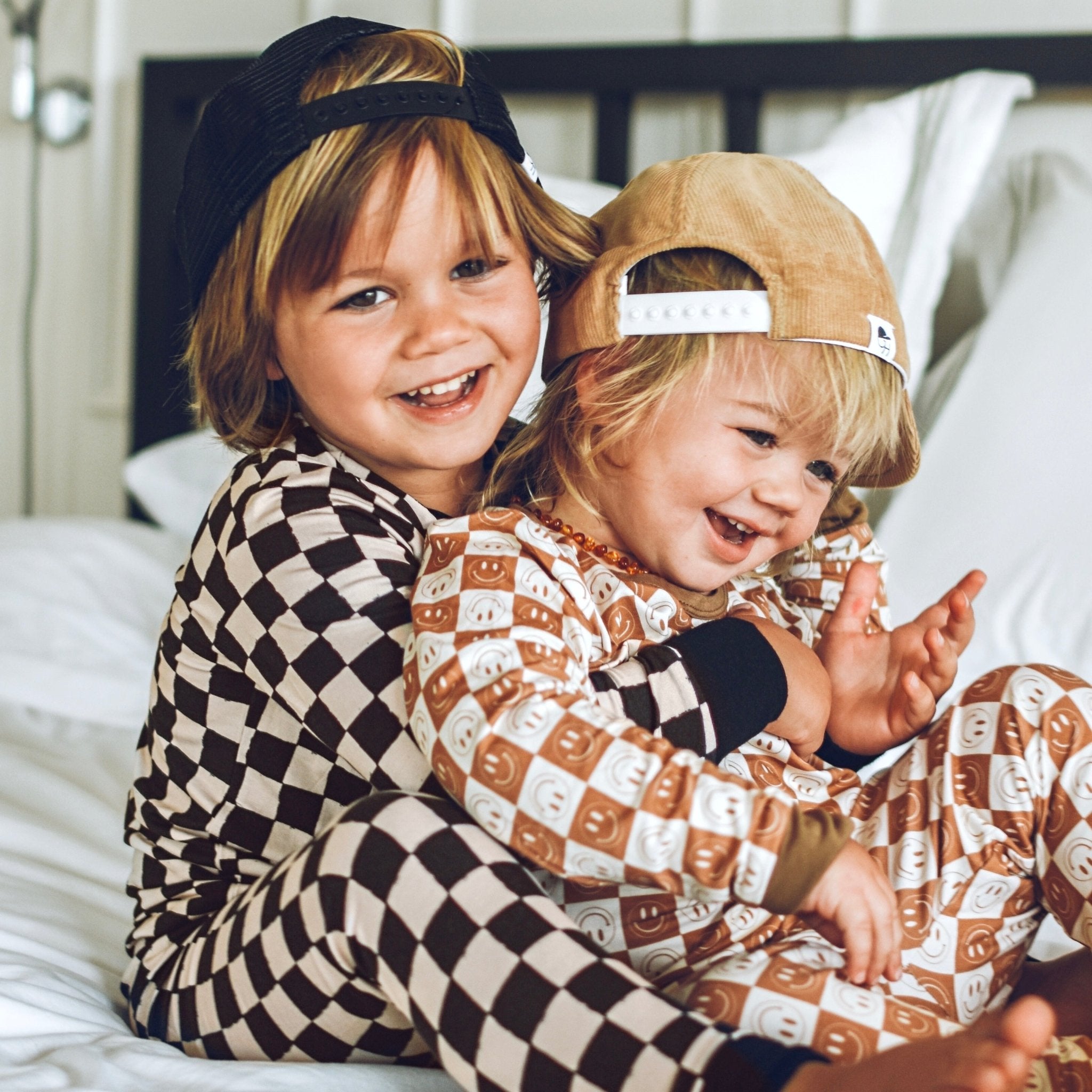 Copper Smiley Long Sleeve Pajamas - George Hats