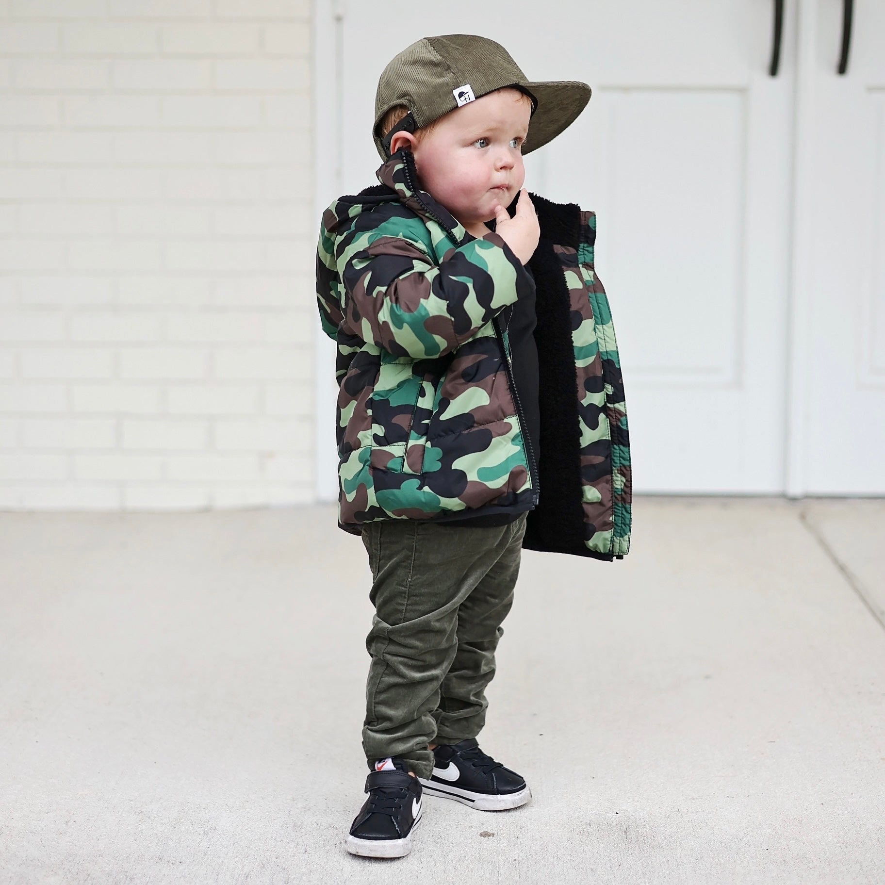 Green Camo Quilted Jacket - George Hats