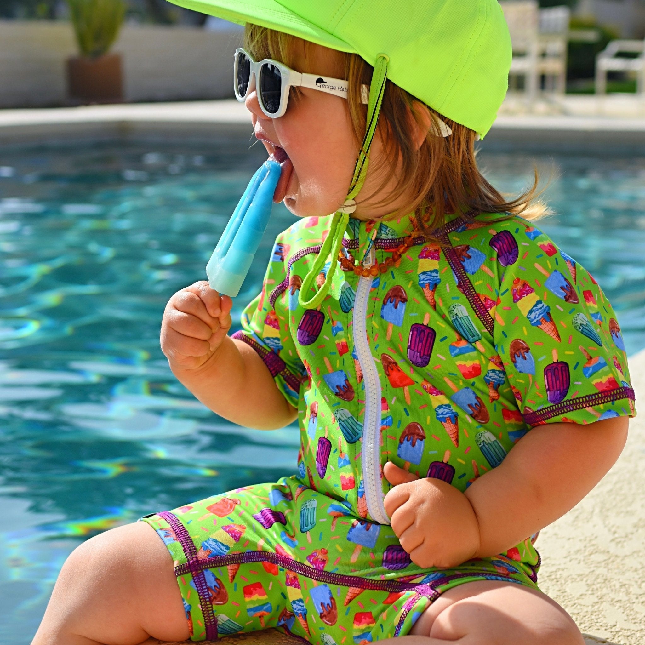 Ice Cream Short Sleeve Sunsuit - George Hats