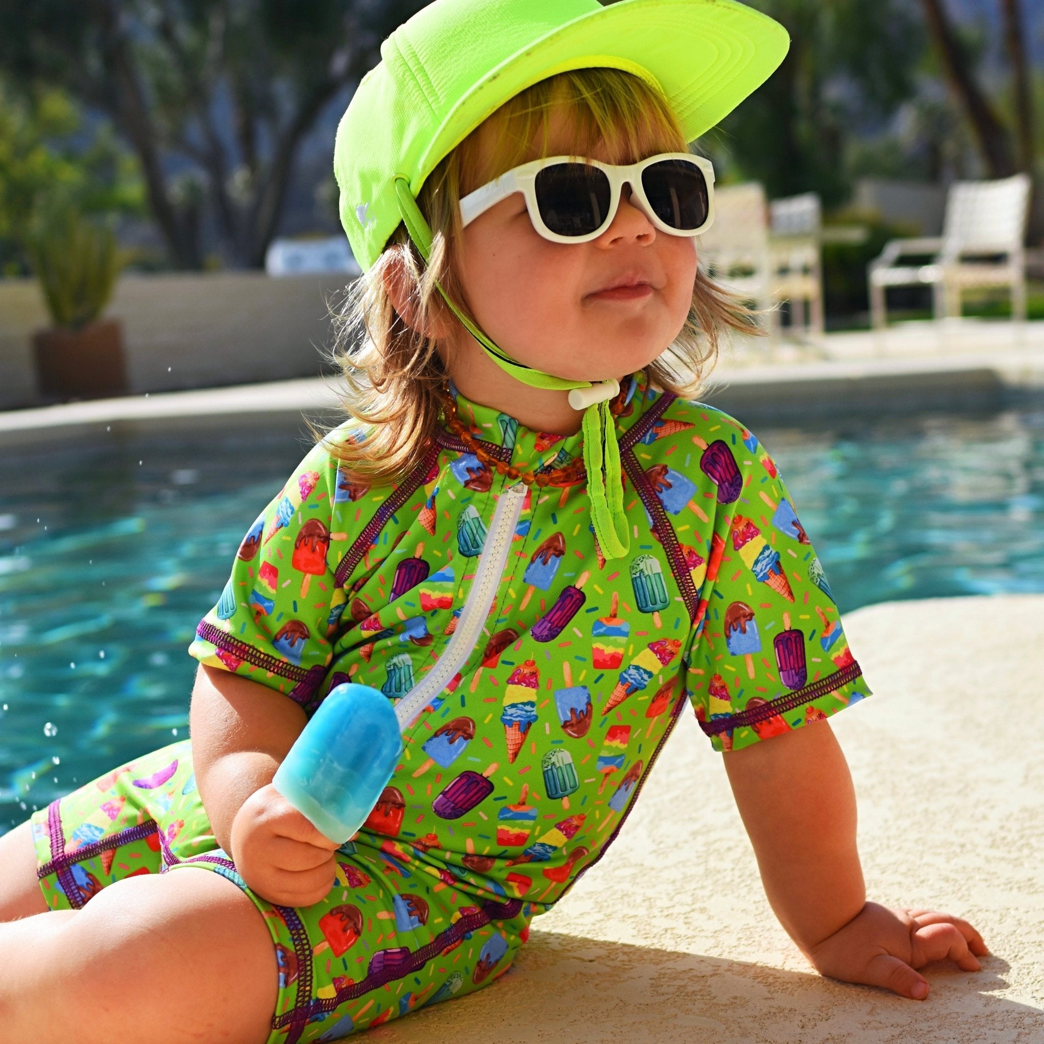 Ice Cream Short Sleeve Sunsuit - George Hats