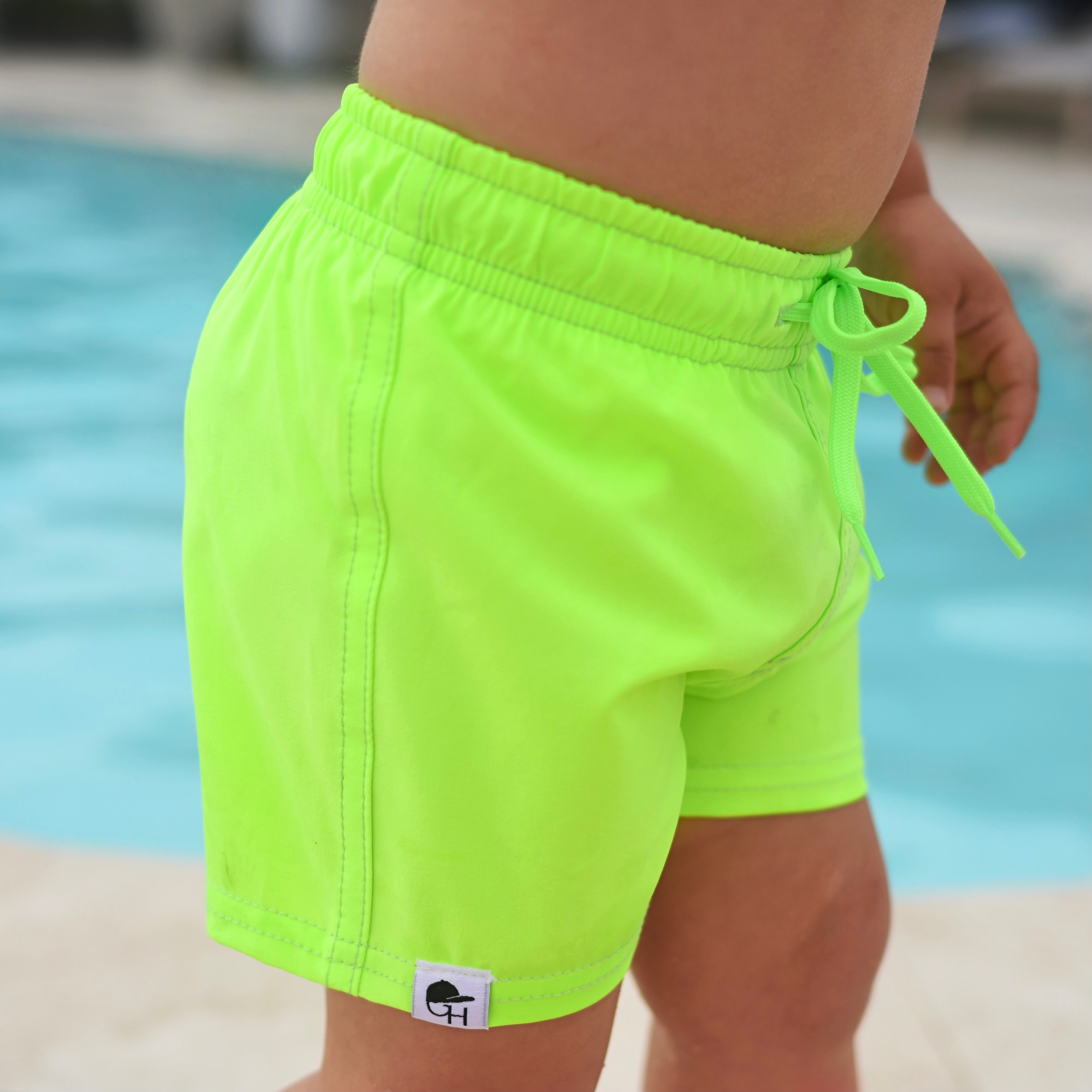 Neon Green Hybrid Swim Shorts