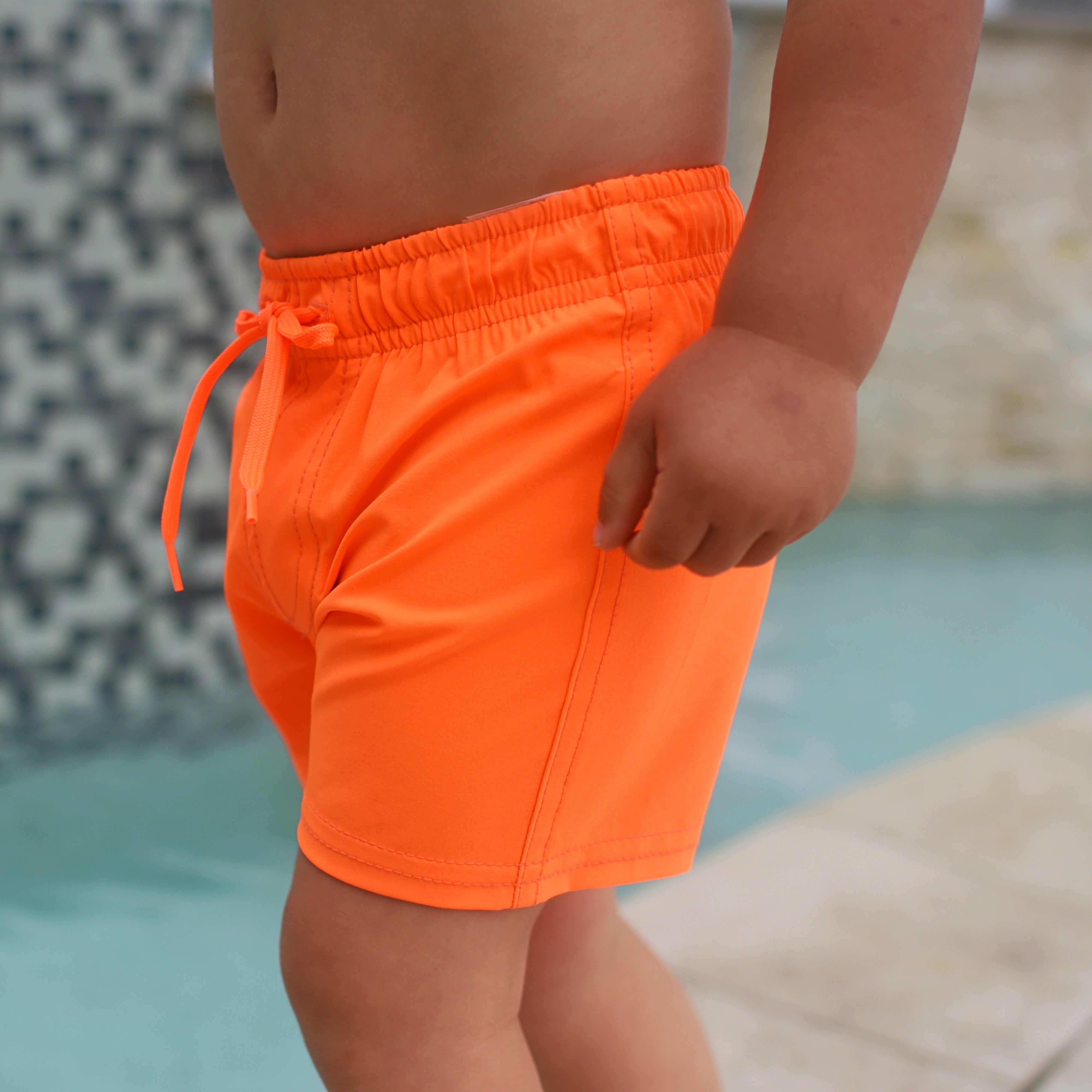 Neon Orange Hybrid Swim Shorts