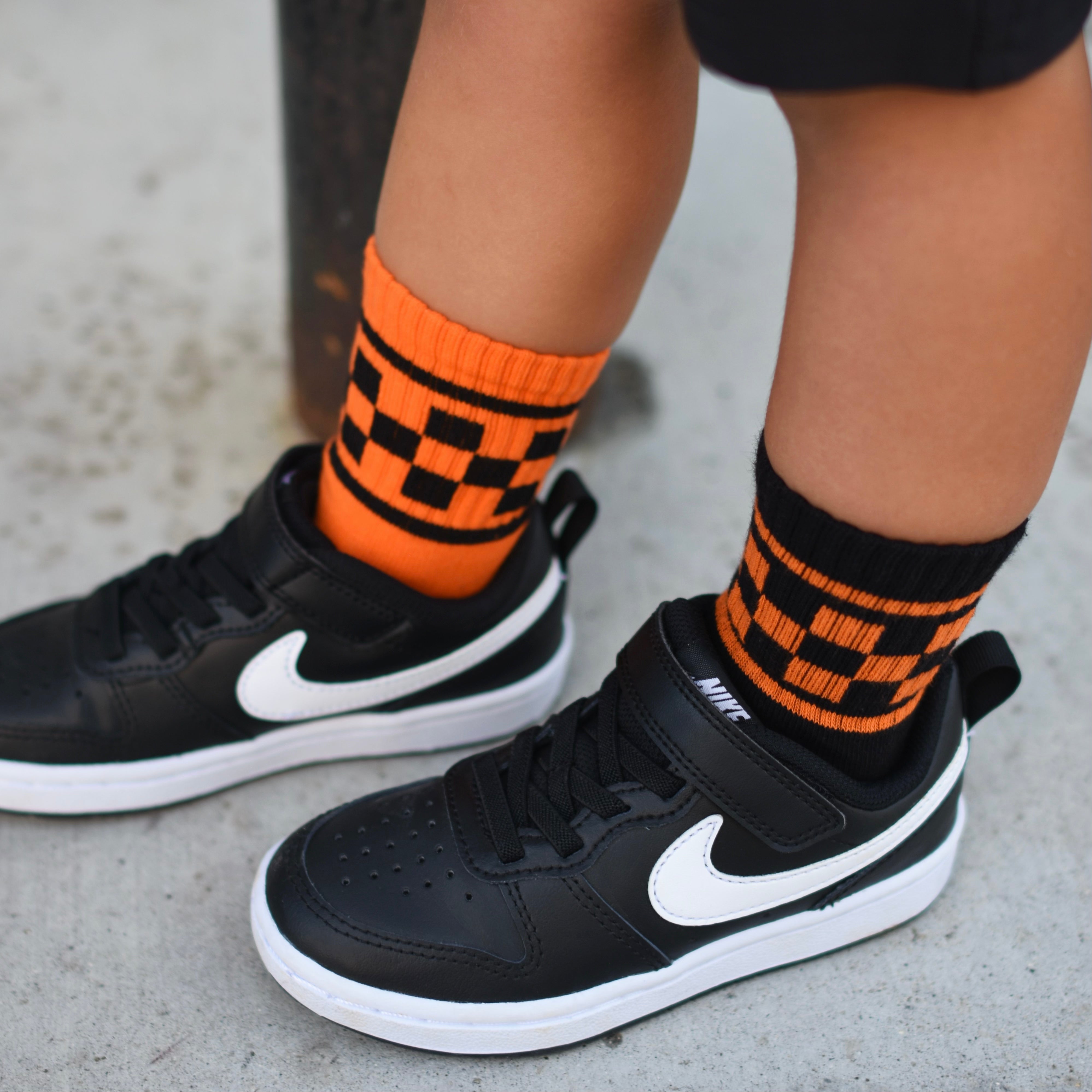 Halloween Checkered Crew Socks