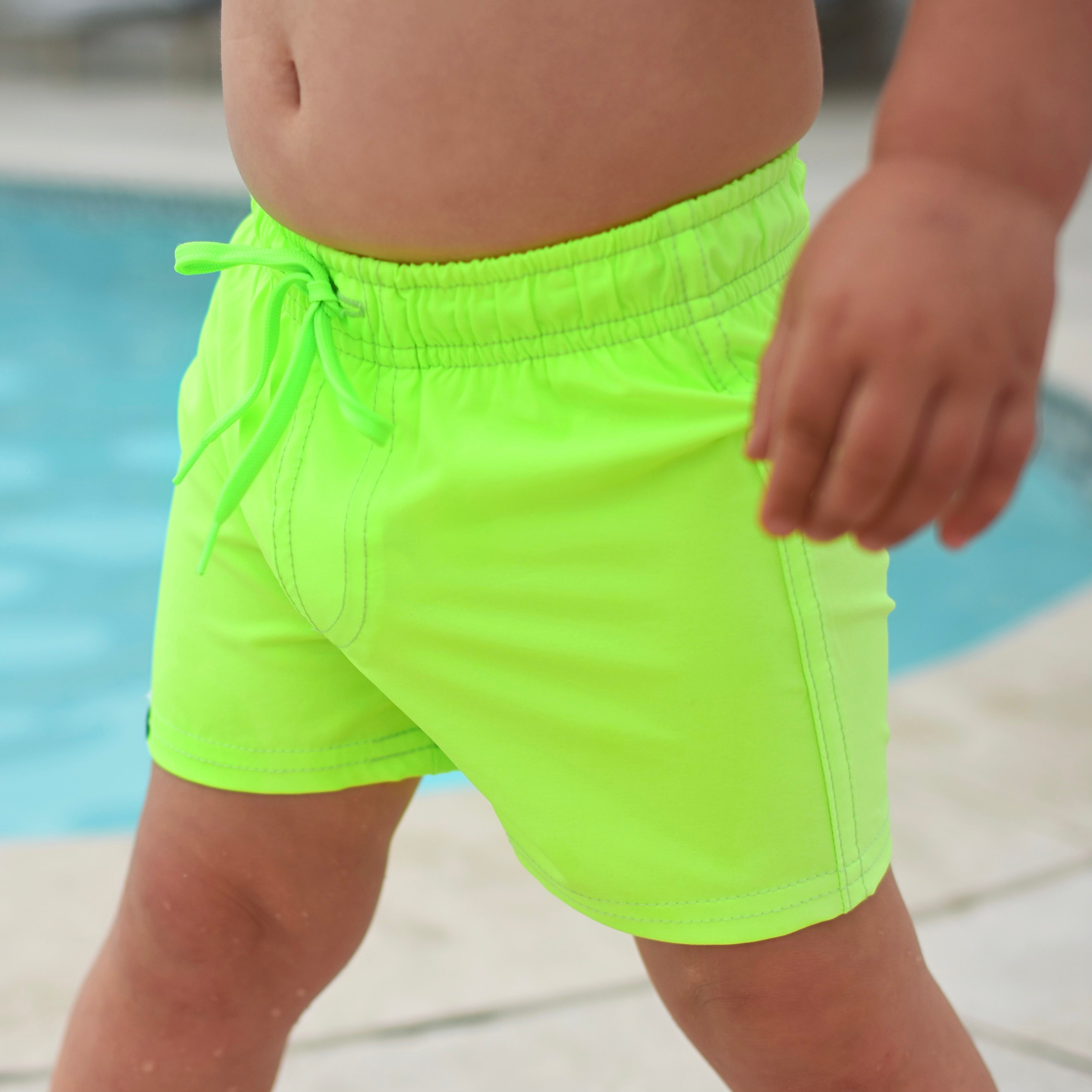 Neon Green Hybrid Swim Shorts