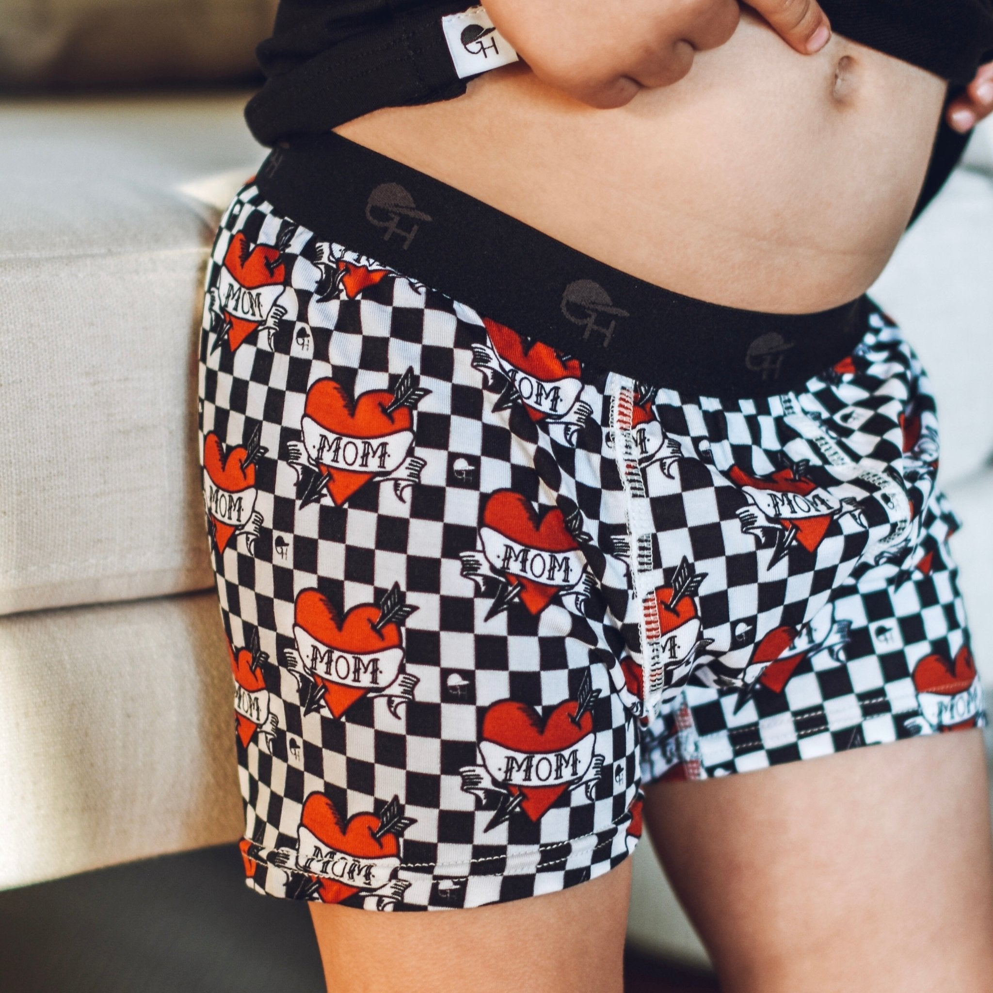 Mom Checker Boxer Briefs - George Hats