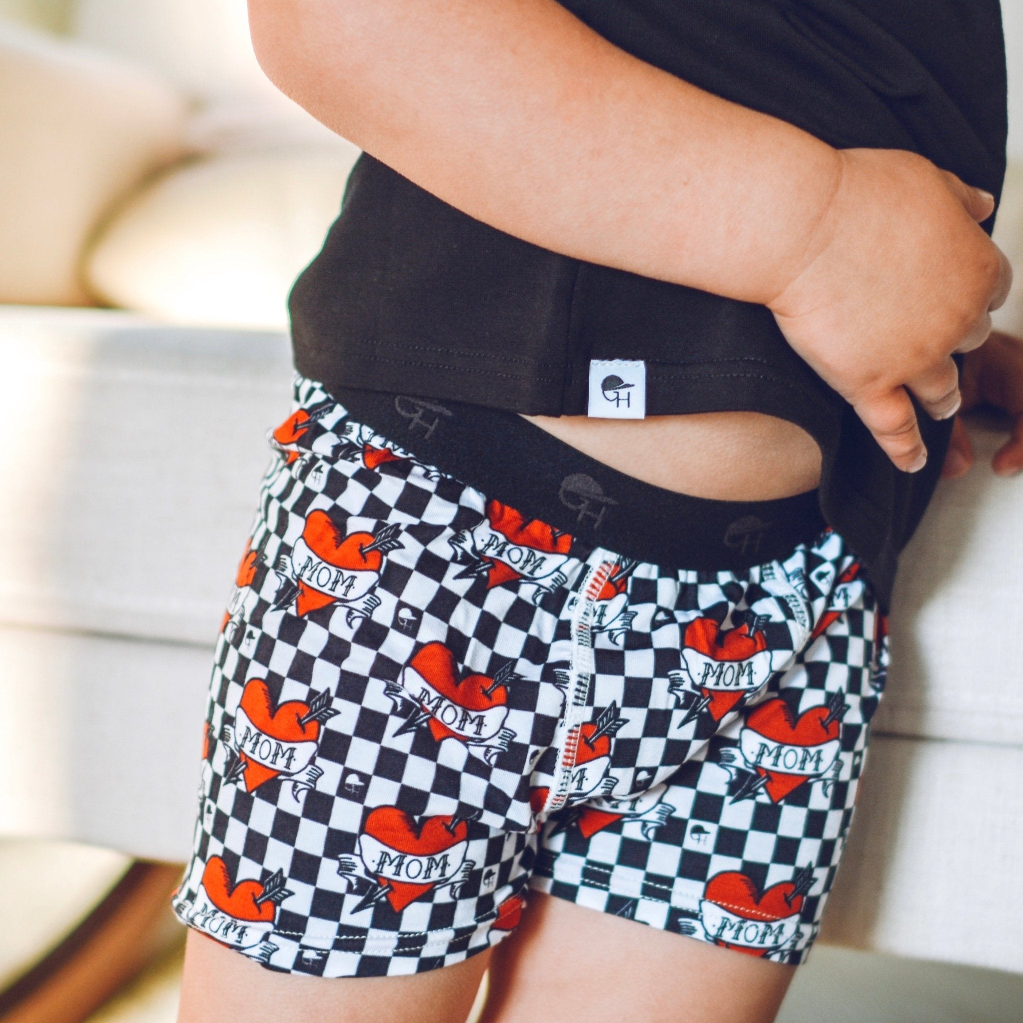 Mom Checker Boxer Briefs - George Hats