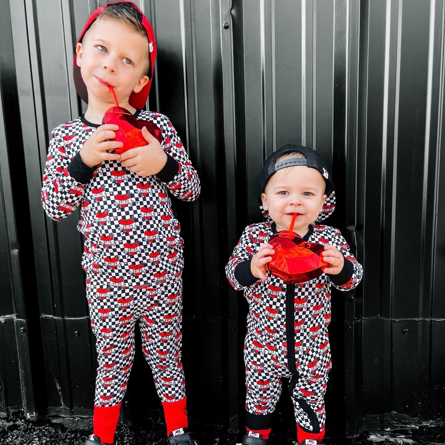 Mom Heart Check Long Sleeve Pajamas - George Hats