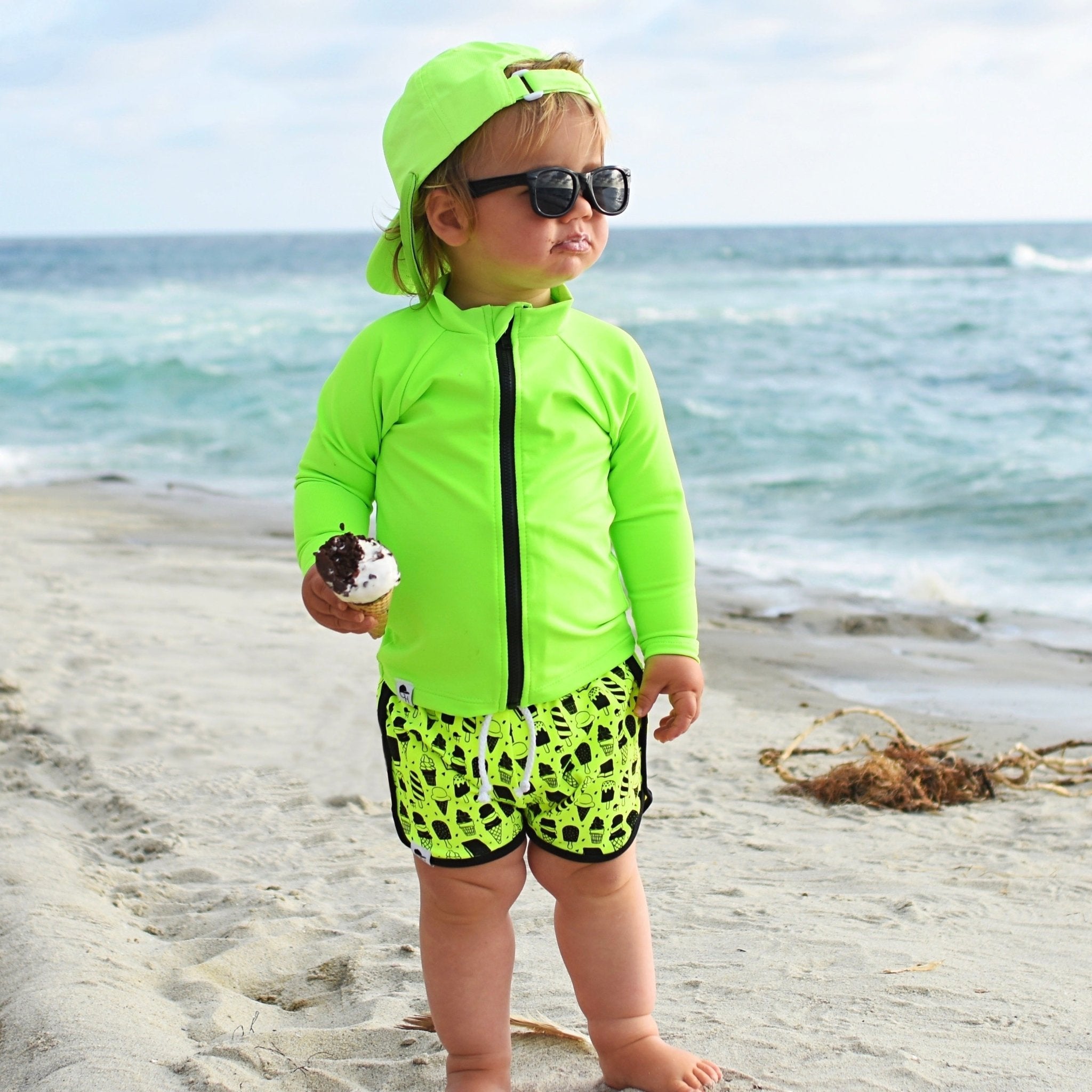 Neon Ice Cream Track Swim Shorts - George Hats