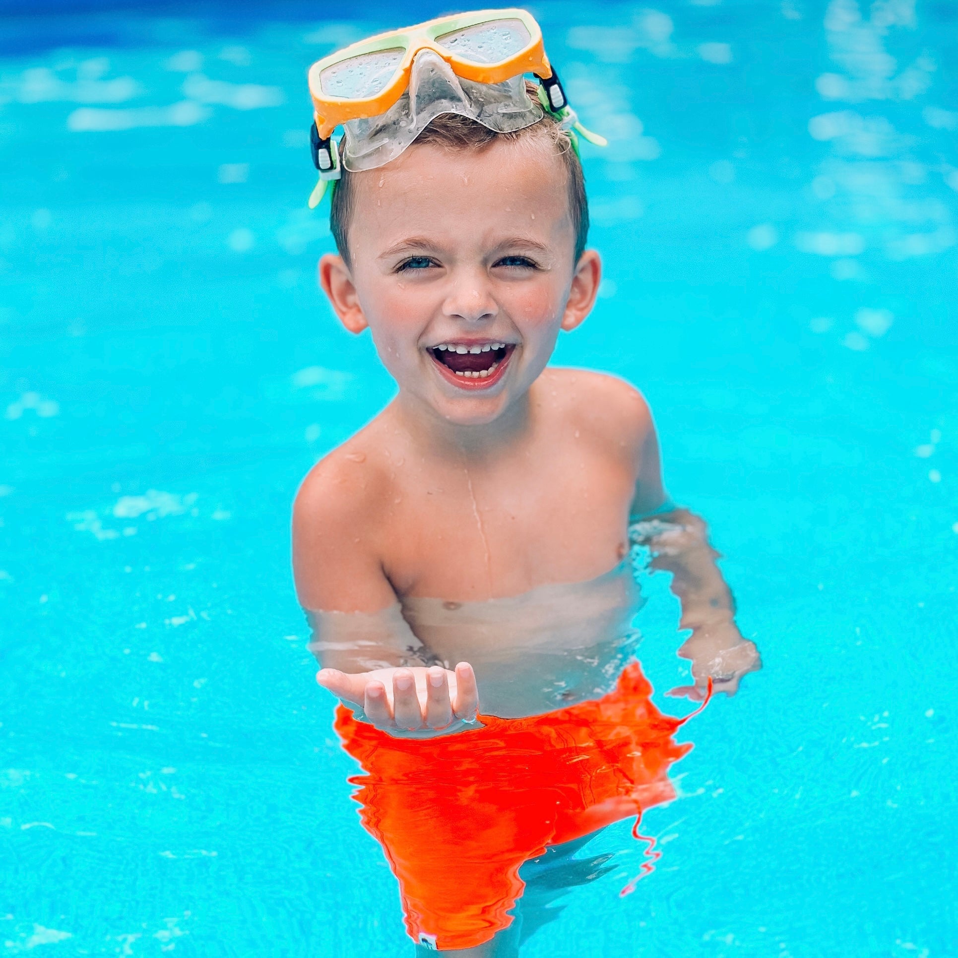 Neon Orange Hybrid Swim Shorts - George Hats