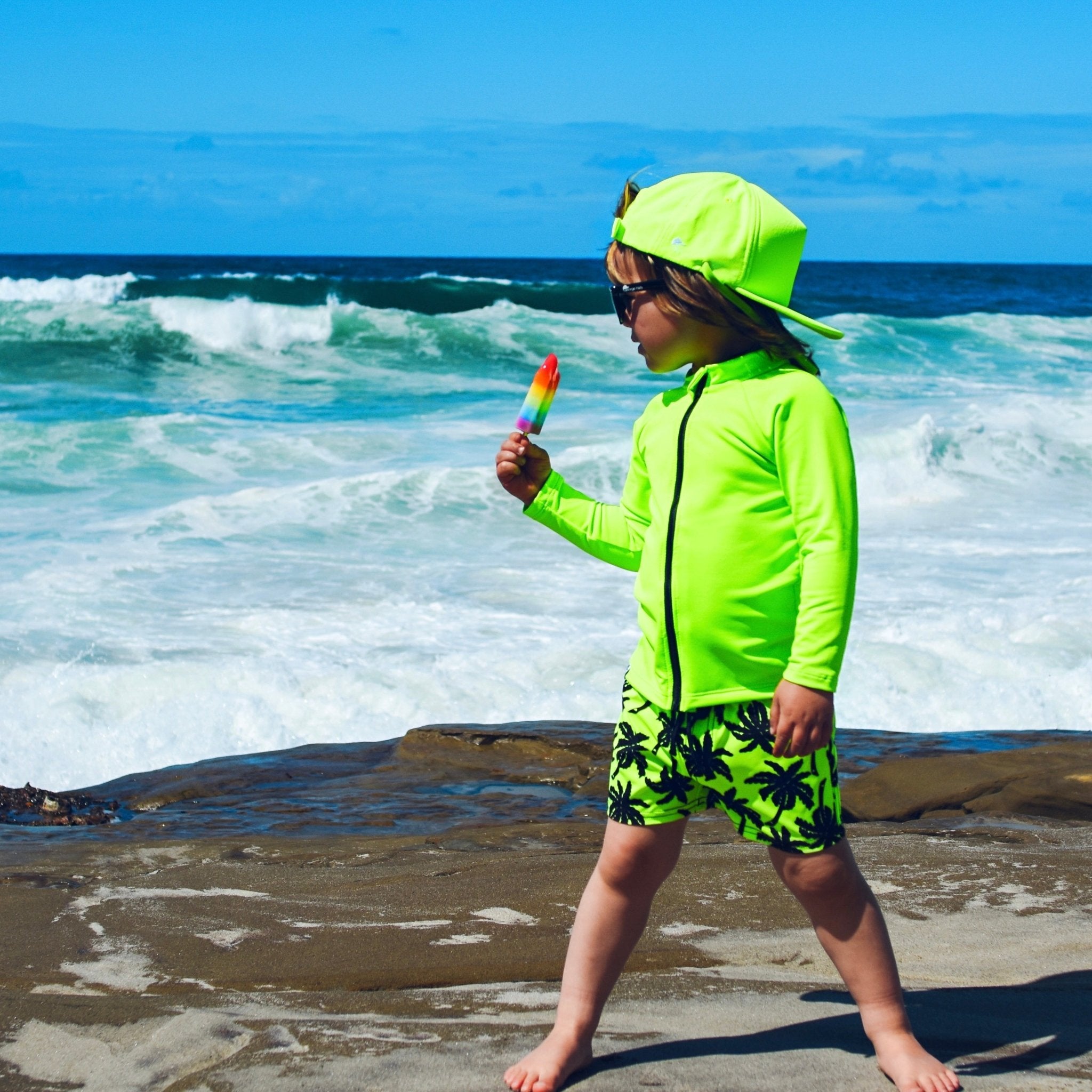 Neon Palm Hybrid Swim Shorts - George Hats