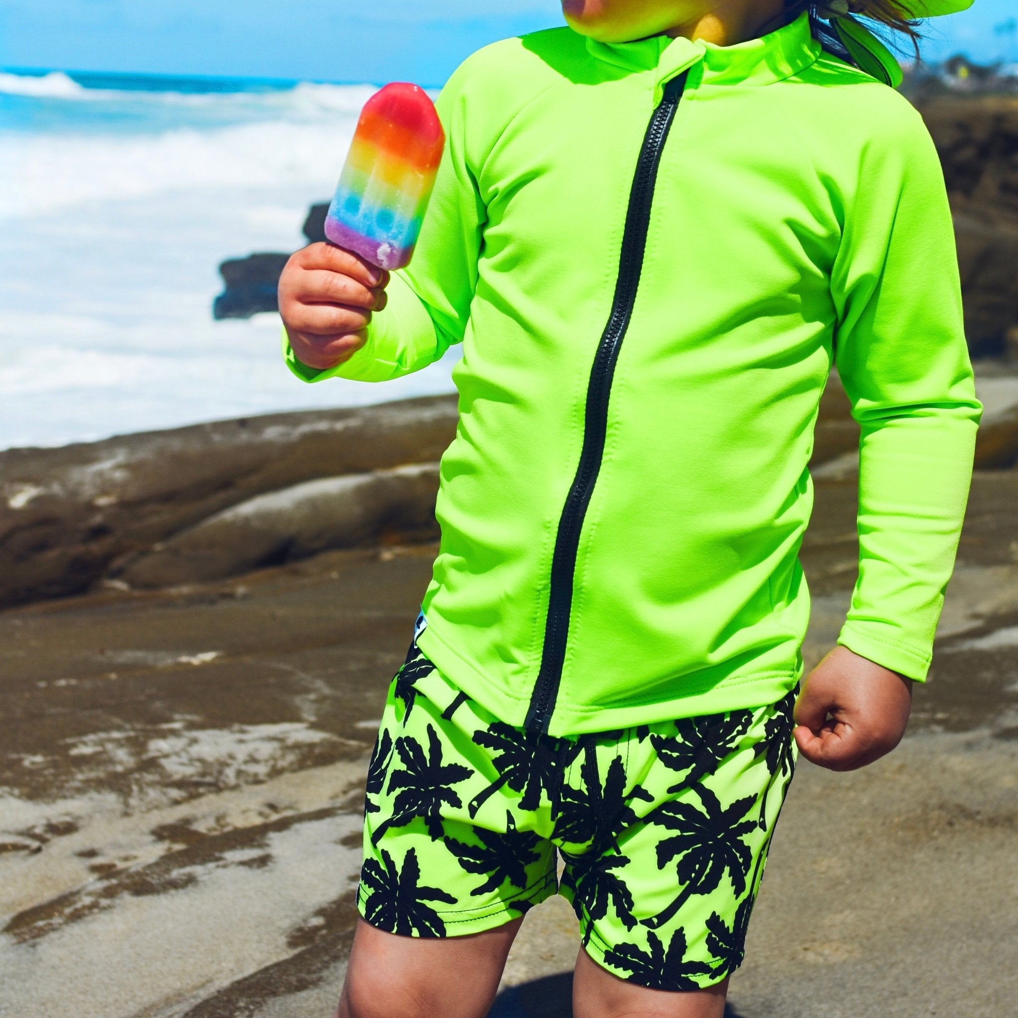 Neon Palm Hybrid Swim Shorts - George Hats