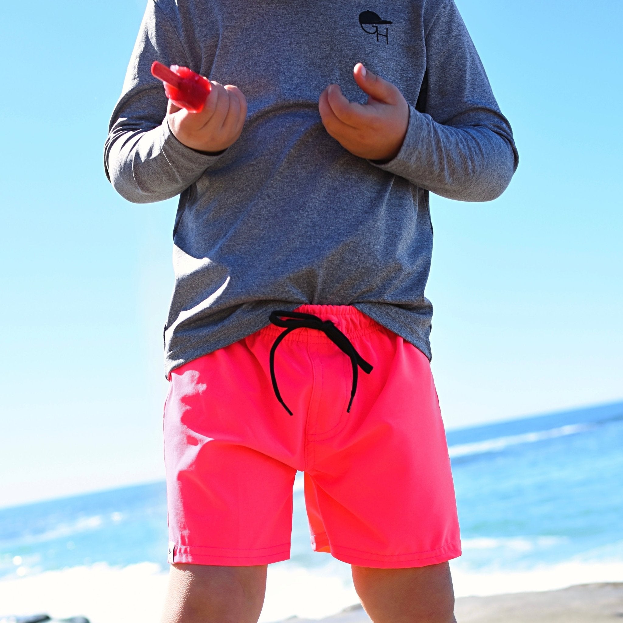 Neon Pink Hybrid Swim Shorts - George Hats