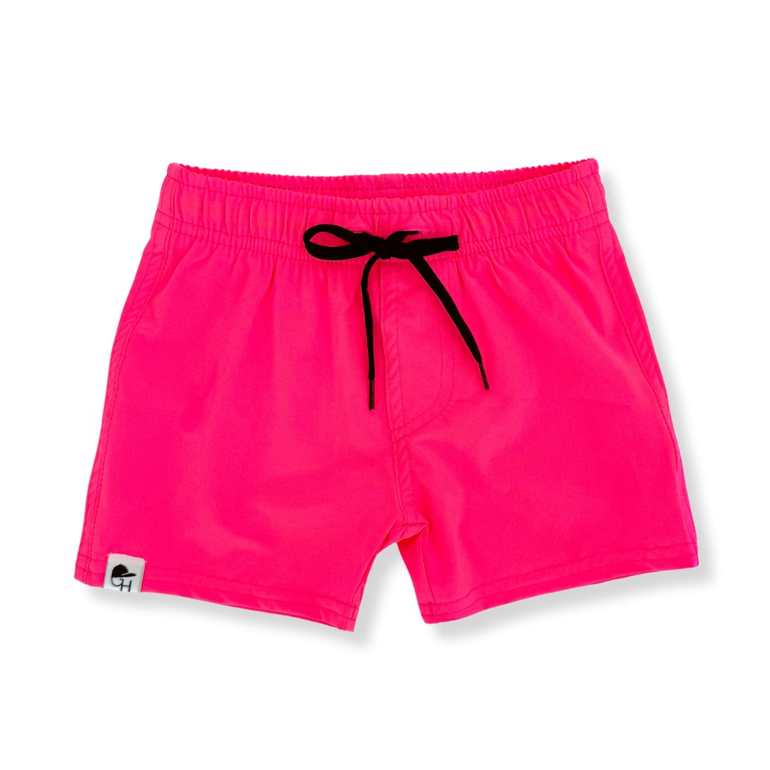 Neon Pink Hybrid Swim Shorts - George Hats