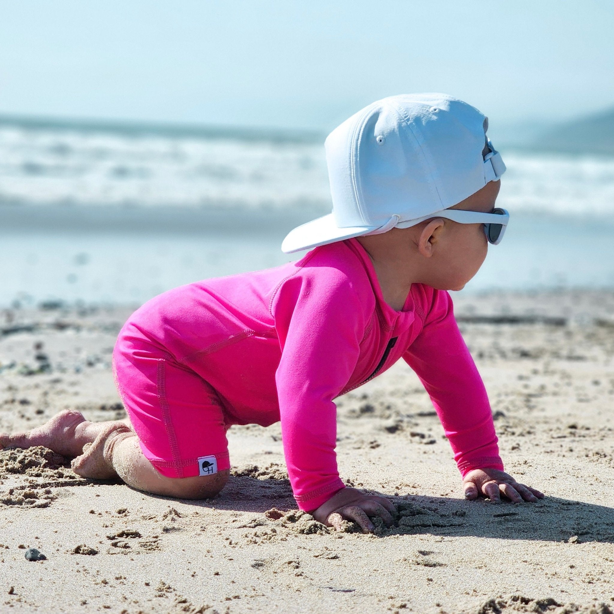 Neon Pink Long Sleeve Sunsuit - George Hats