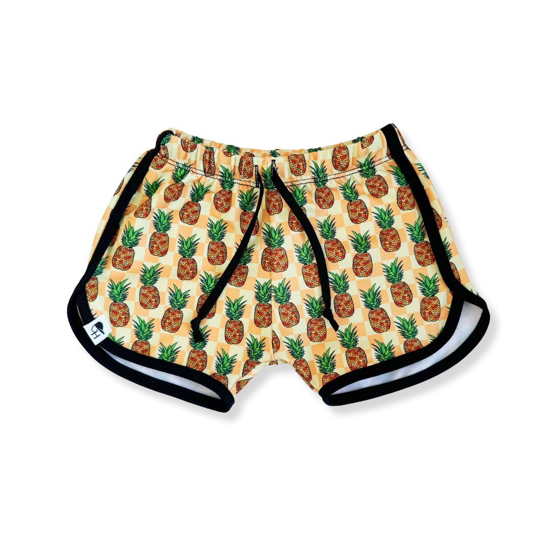 Pineapple Check Track Swim Shorts - George Hats