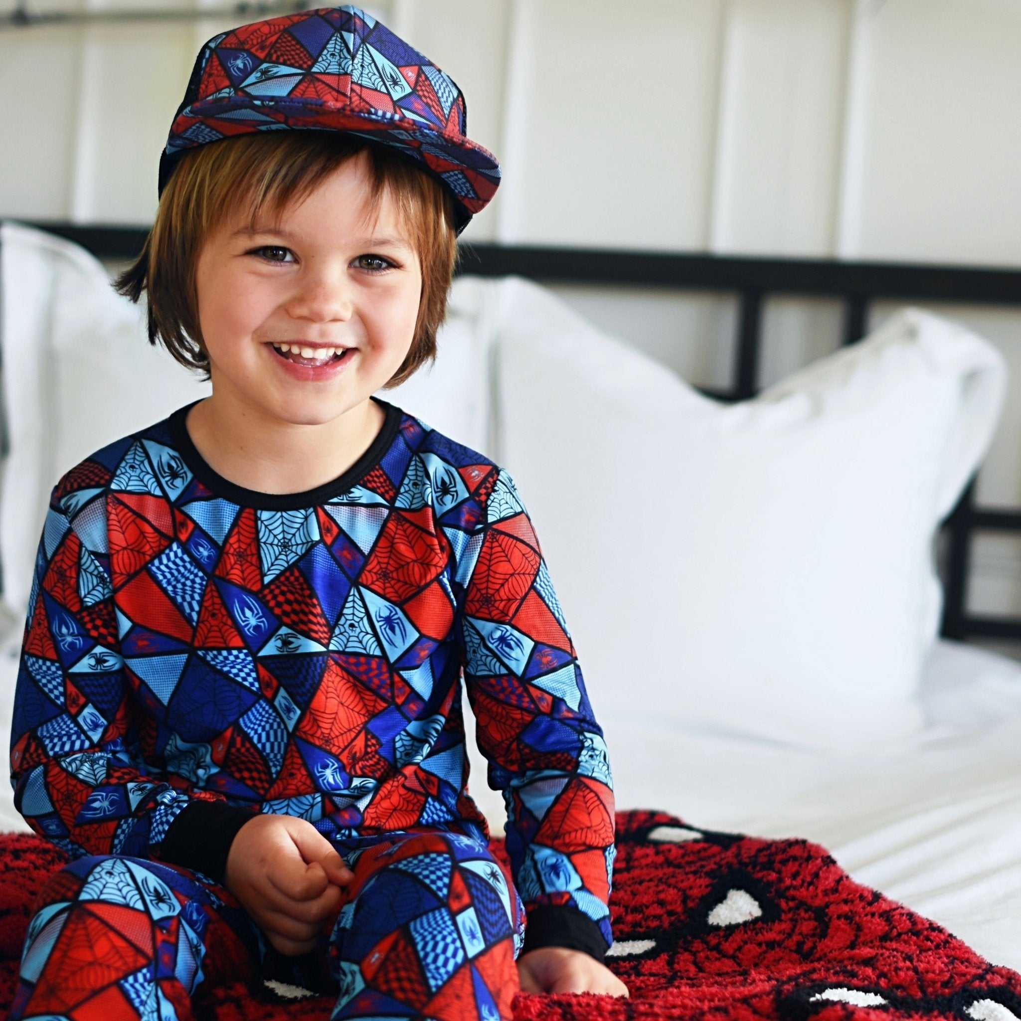 Spider Check Long Sleeve Pajamas - George Hats