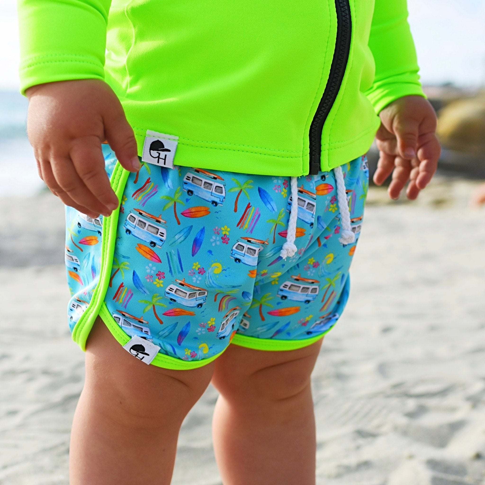 Surf Bus Track Swim Shorts - George Hats