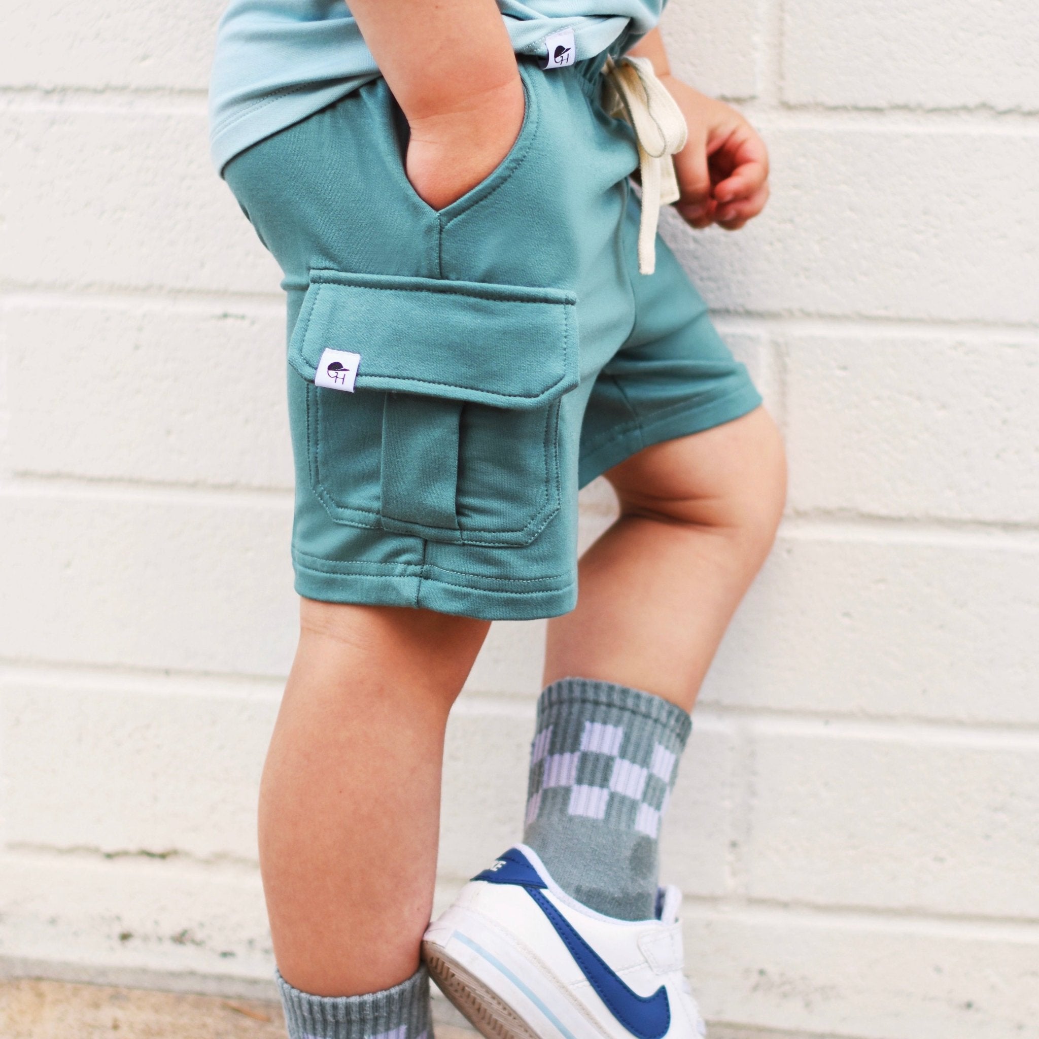 Teal Bamboo Cargo Shorts - George Hats