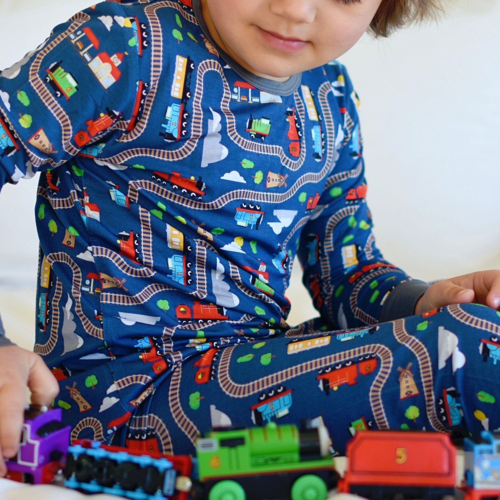 Trains Long Sleeve Pajamas - George Hats