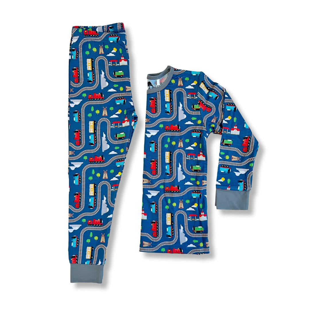 Trains Long Sleeve Pajamas - George Hats