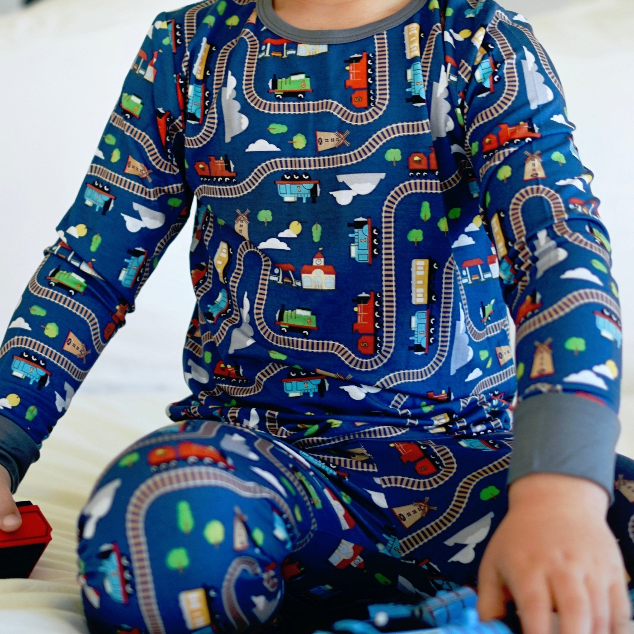 Trains Long Sleeve Pajamas - George Hats