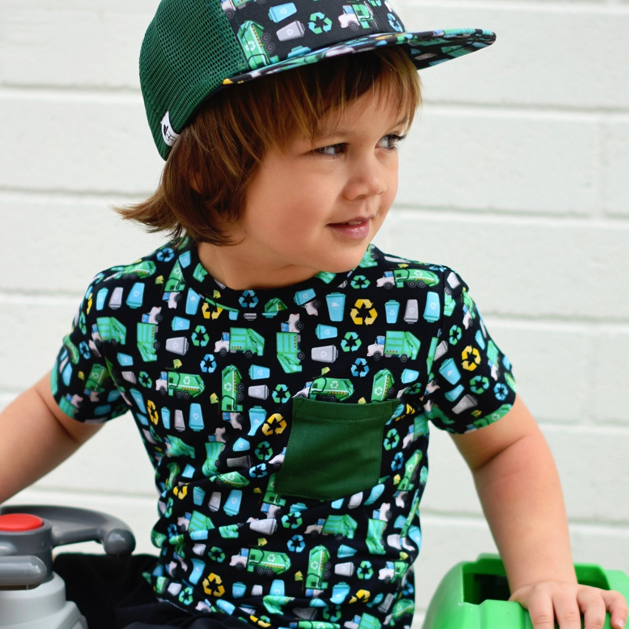 Trash Truck Bamboo Pocket Tee - George Hats