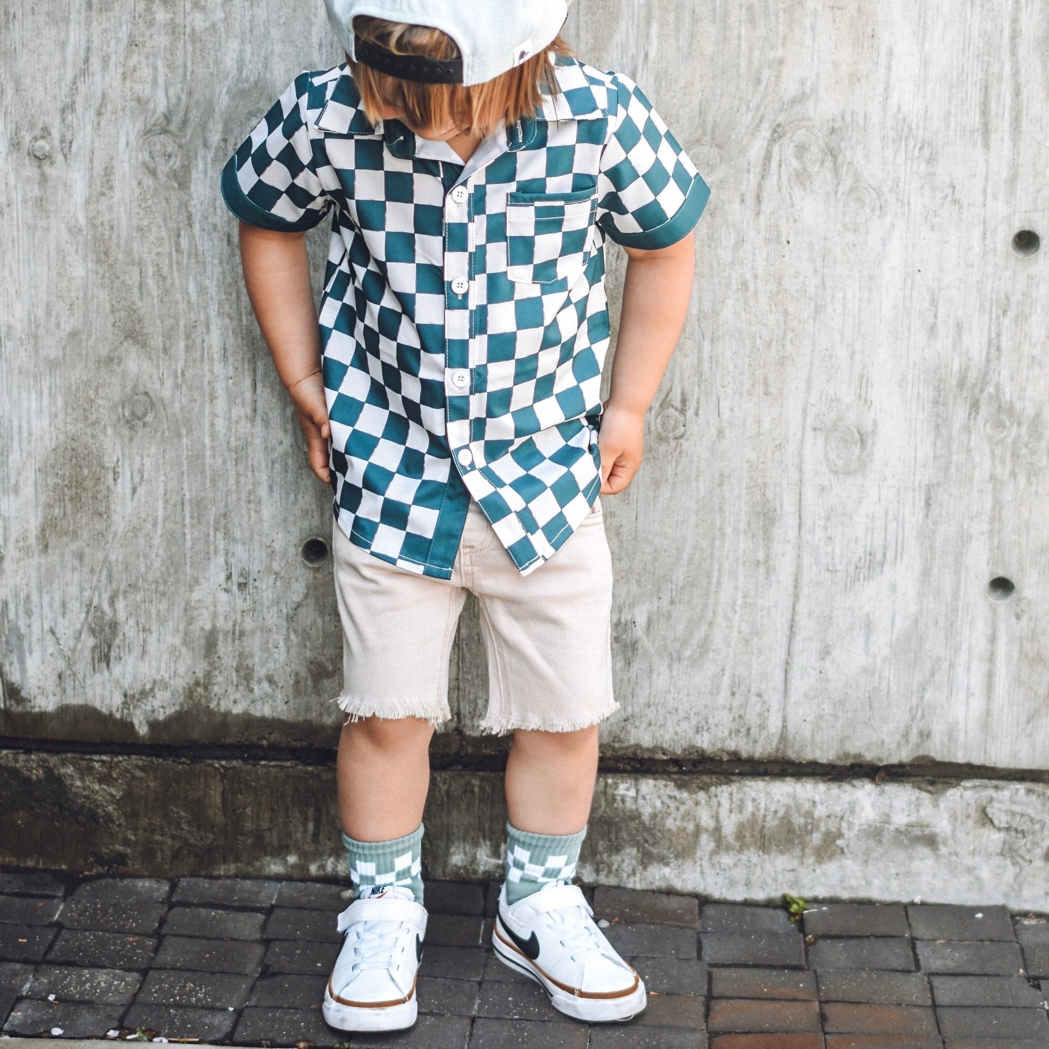 Vintage Check Short Sleeve Collared Tee - George Hats