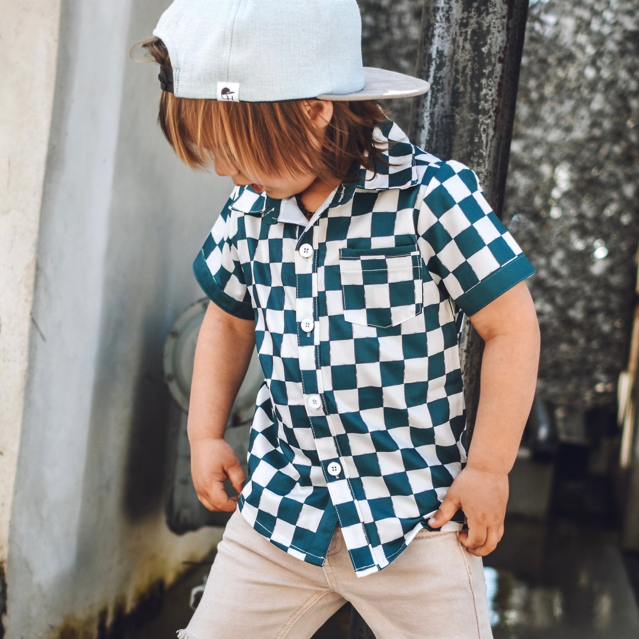 Vintage Check Short Sleeve Collared Tee - George Hats