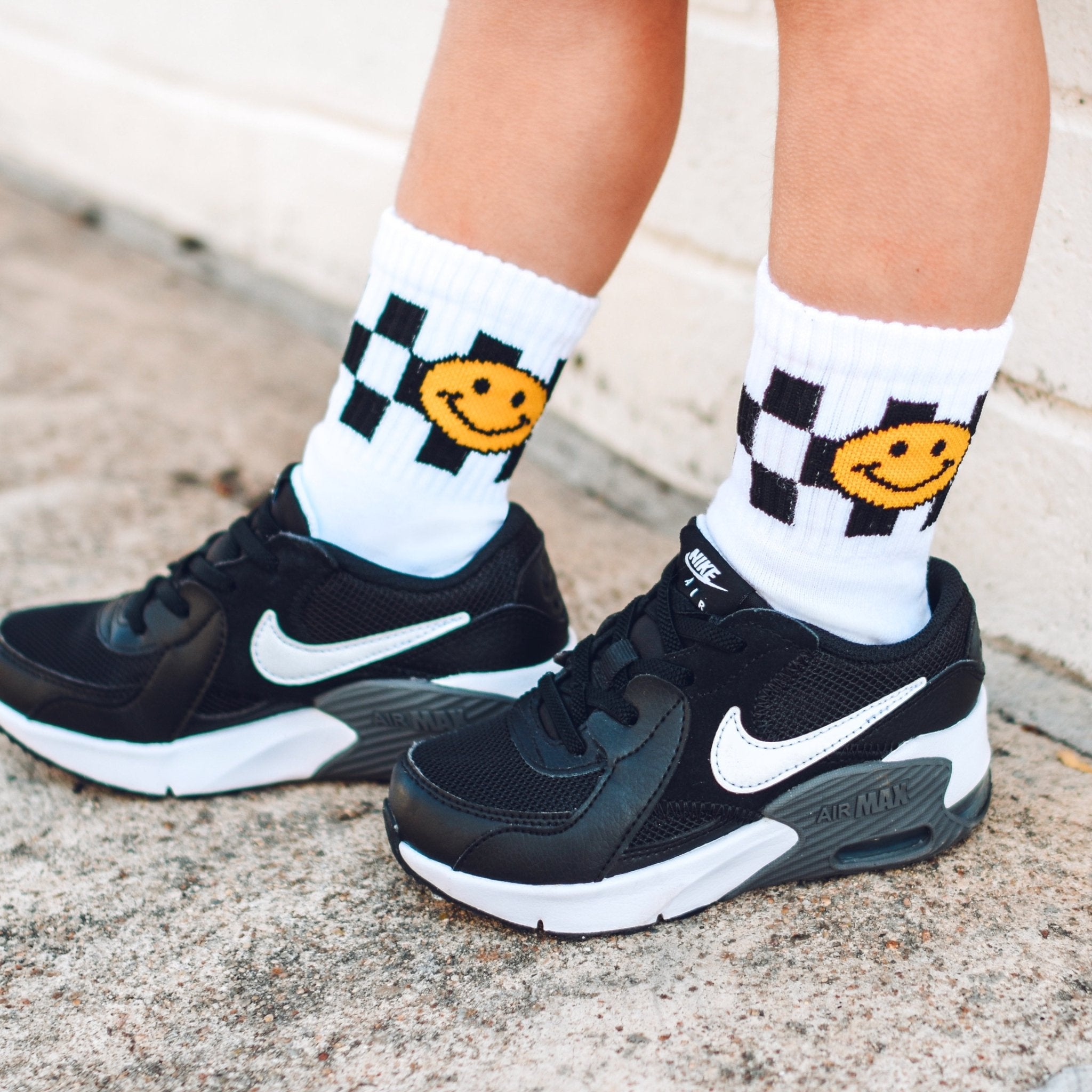 White Smiley Socks - George Hats